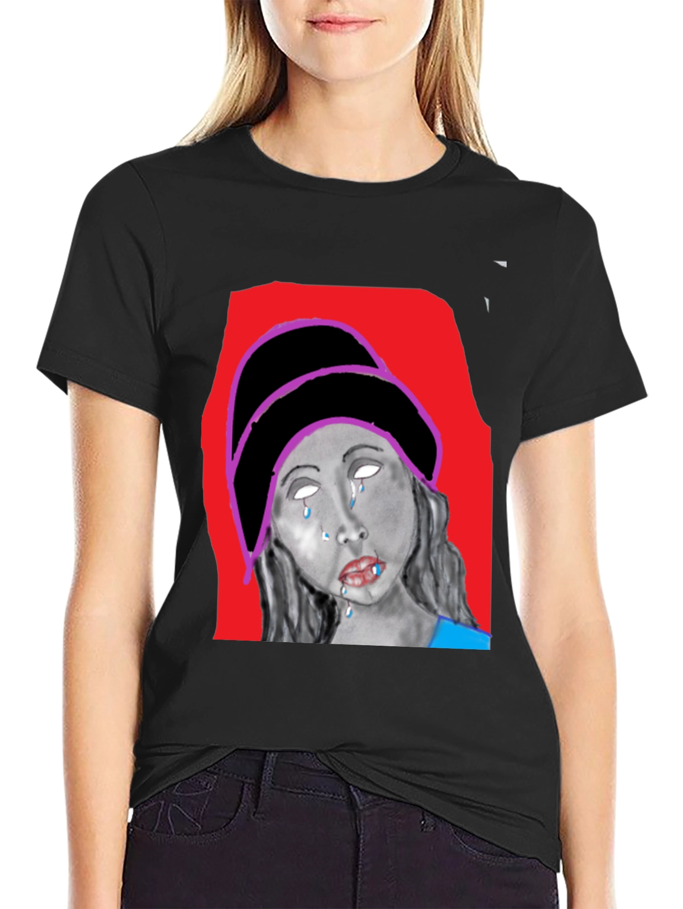 Unique Graphic Print Black T-Shirt