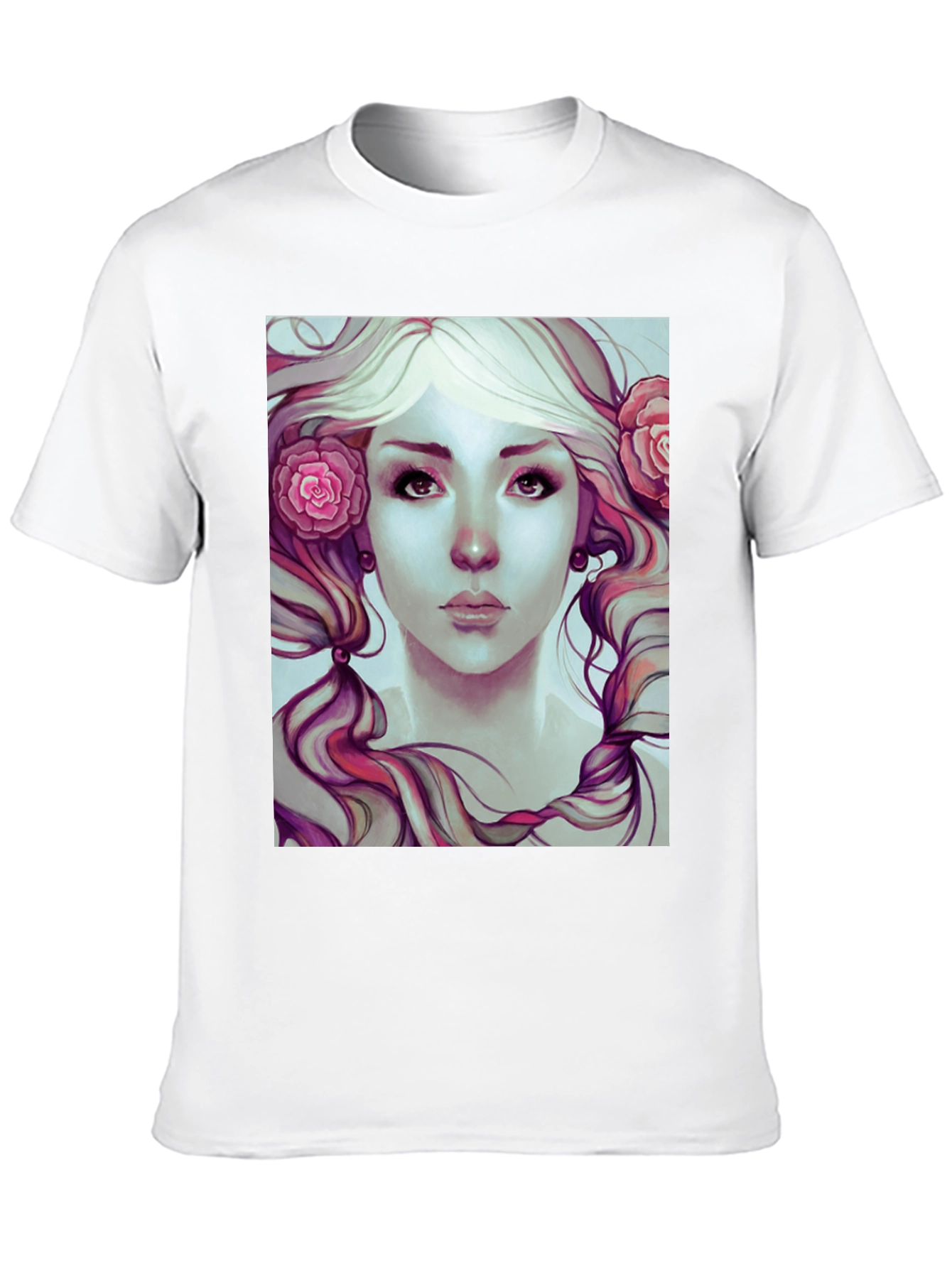 Floral Beauty Graphic Tee - Soft Black Cotton