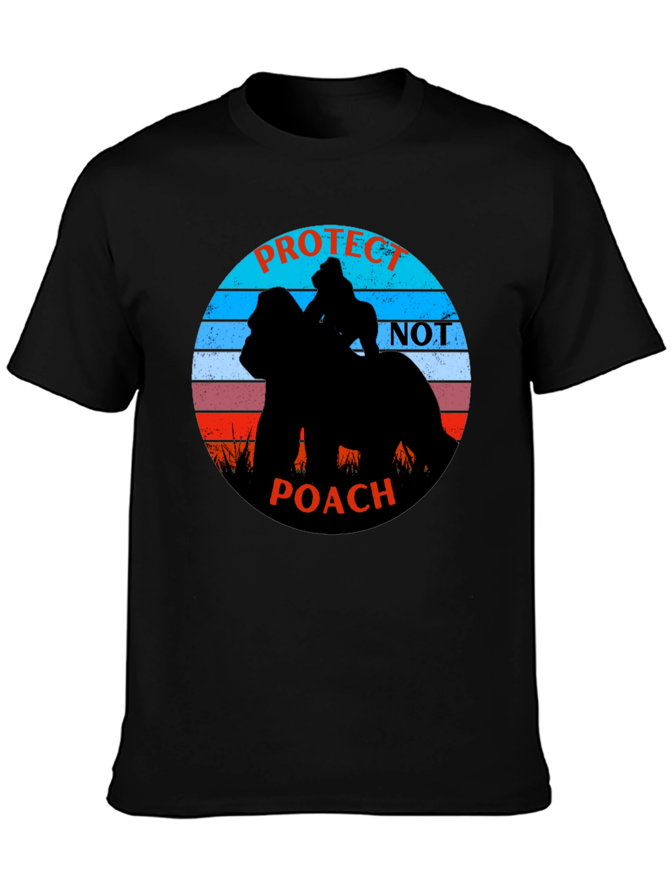 Protect Not Poach Black Graphic Tee