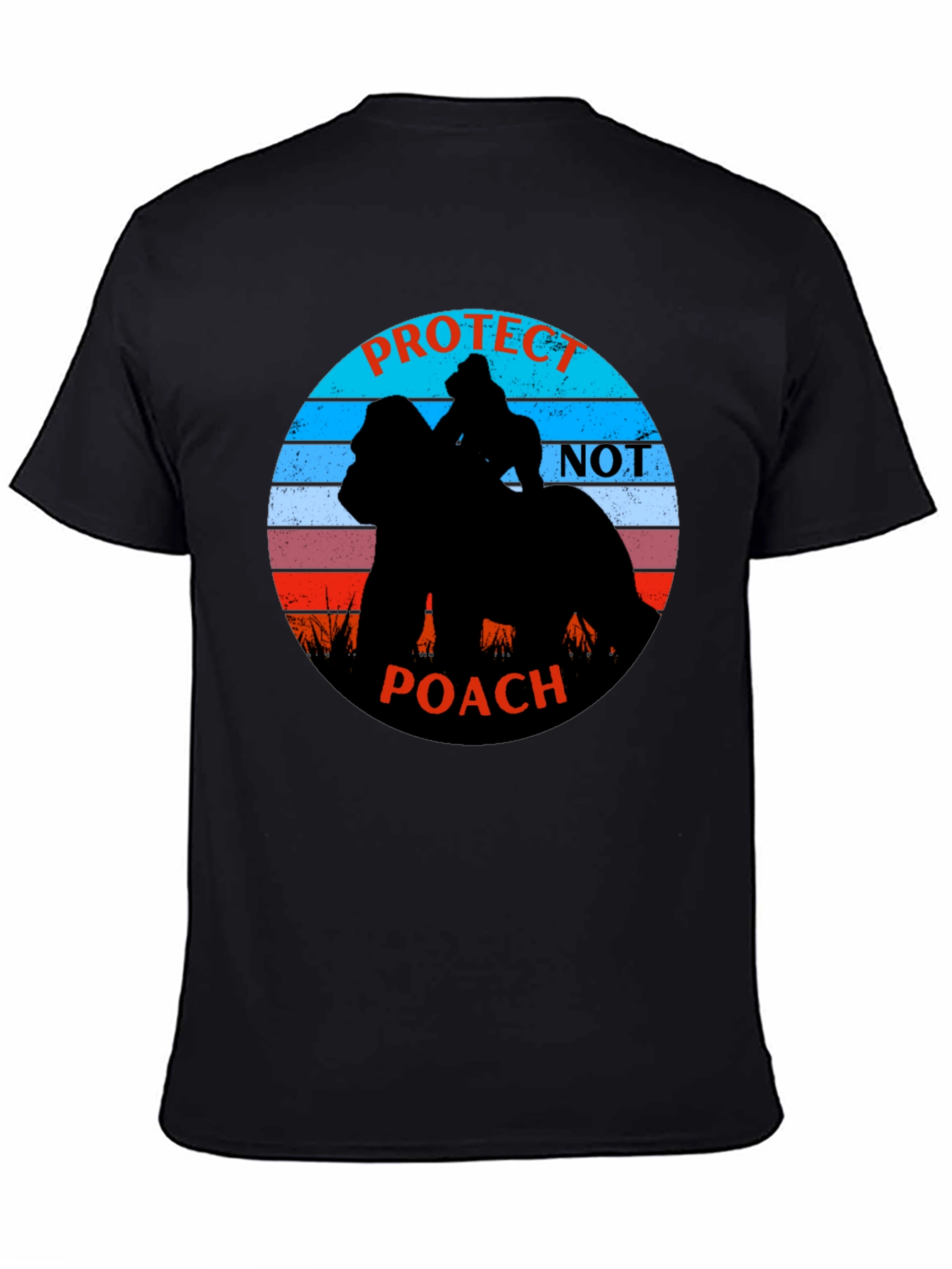Protect Not Poach Black Graphic Tee