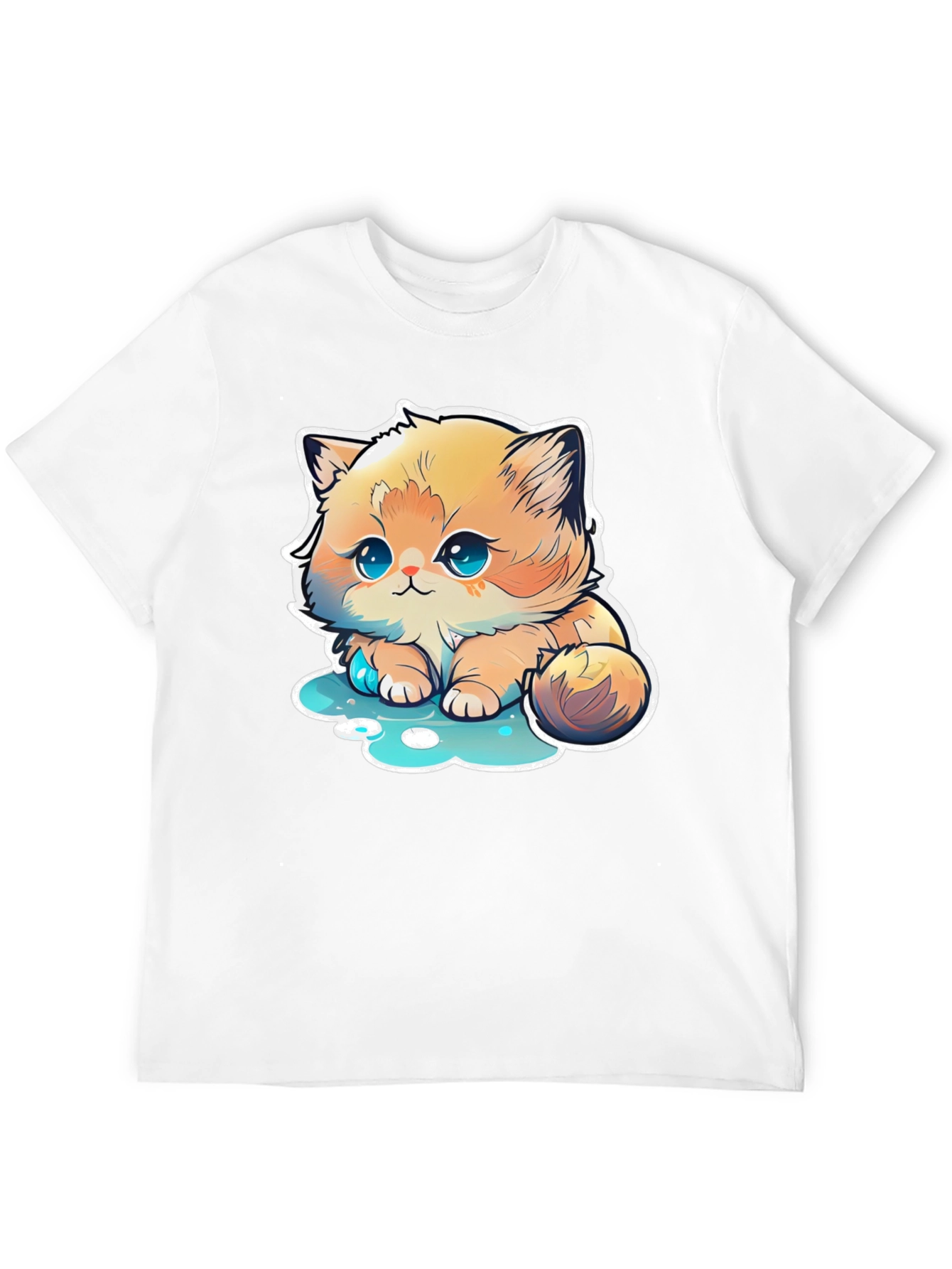 Cute Kitten Cartoon Graphic T-Shirt
