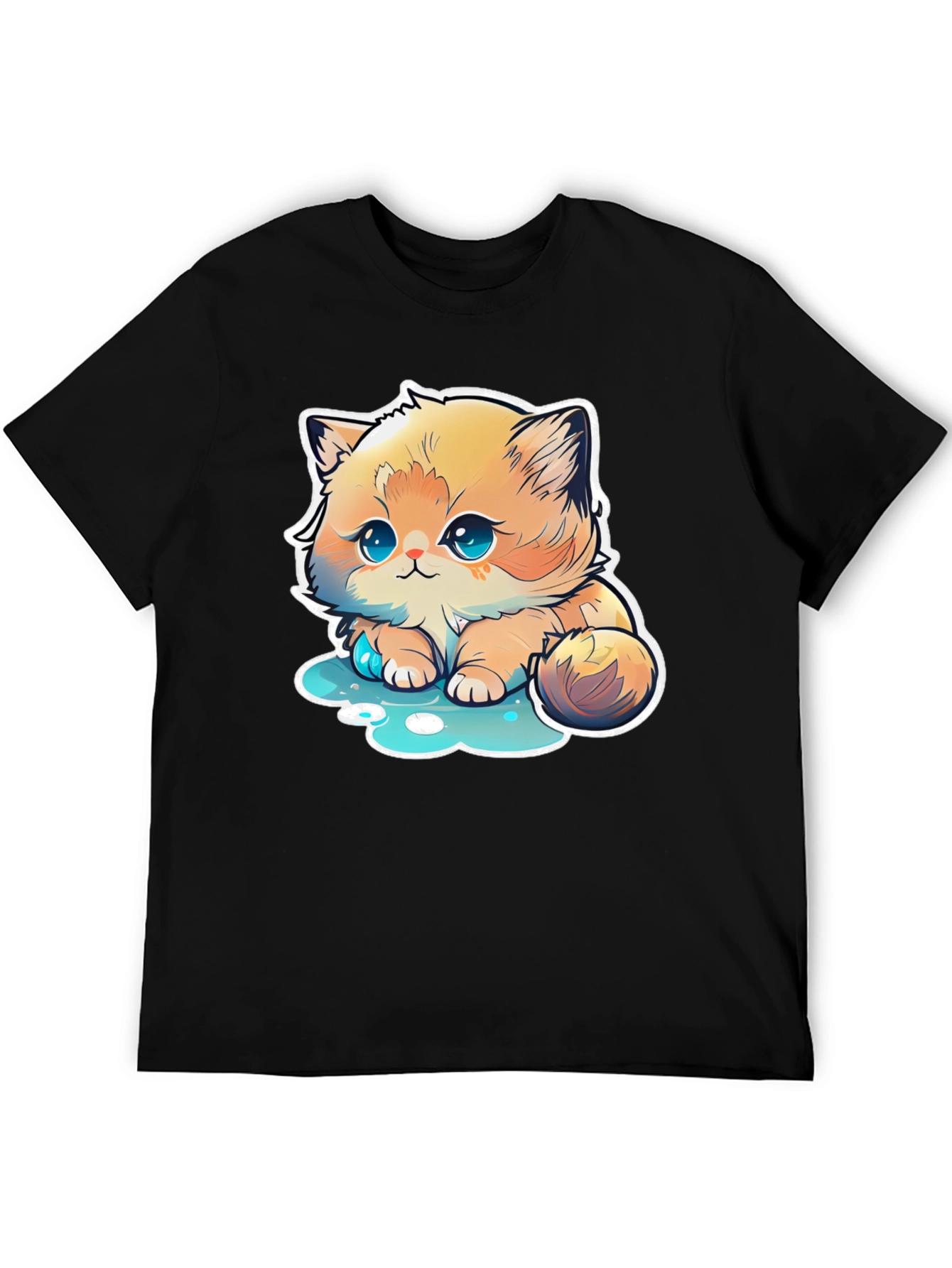 Cute Kitten Cartoon Graphic T-Shirt