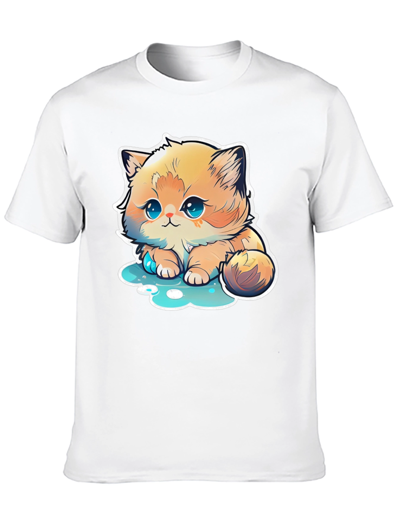 Cute Kitten Cartoon Graphic T-Shirt