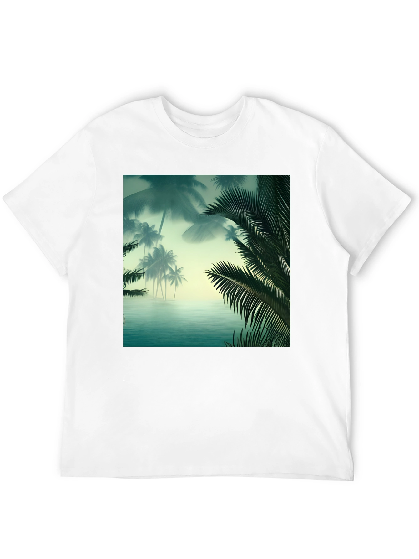 Tropical Palm Tee - Island Vibes Black T-Shirt