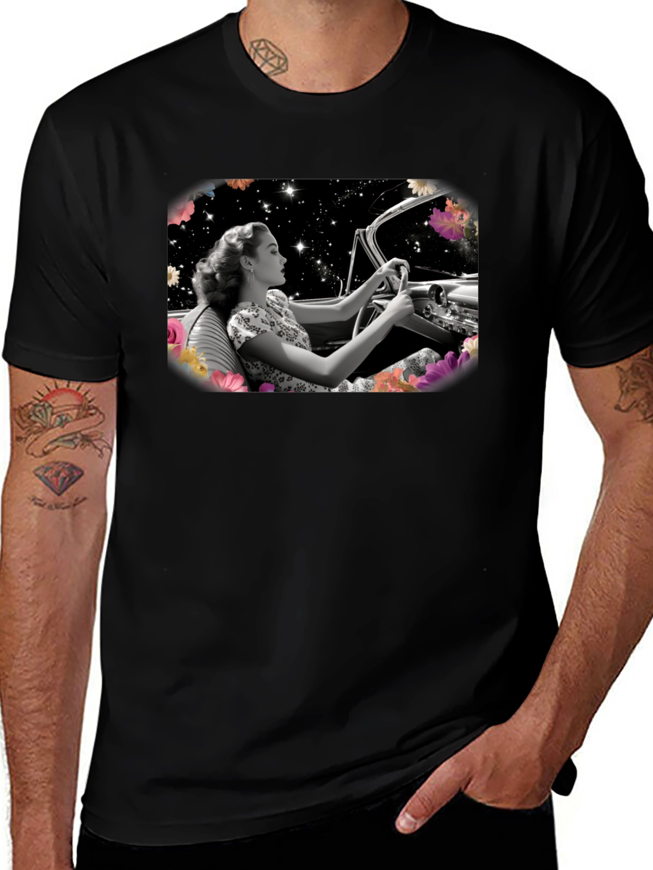 Retro Galaxy Drive T-Shirt - Stylish Graphic Tee