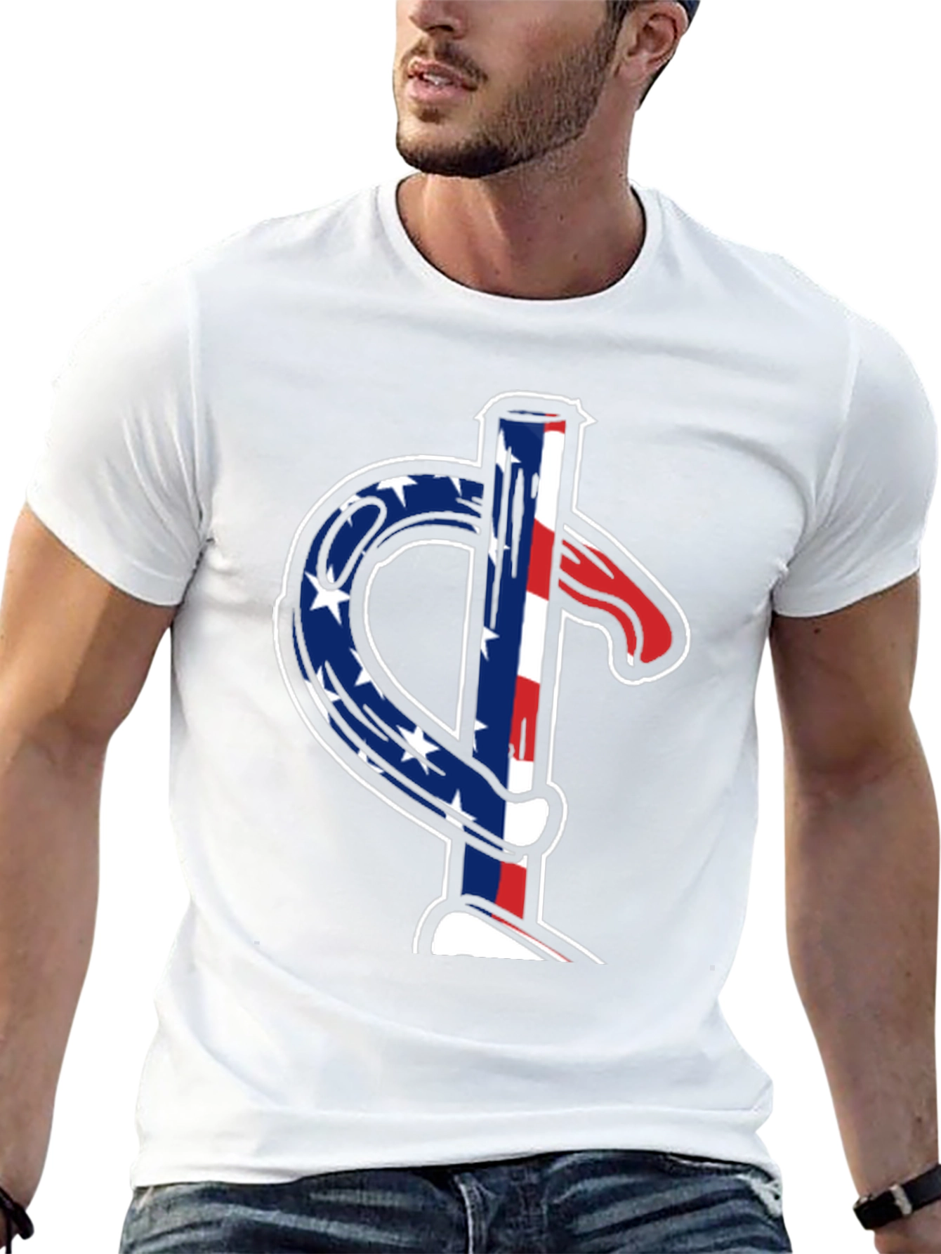 American Flag Dollar Sign Graphic T-Shirt