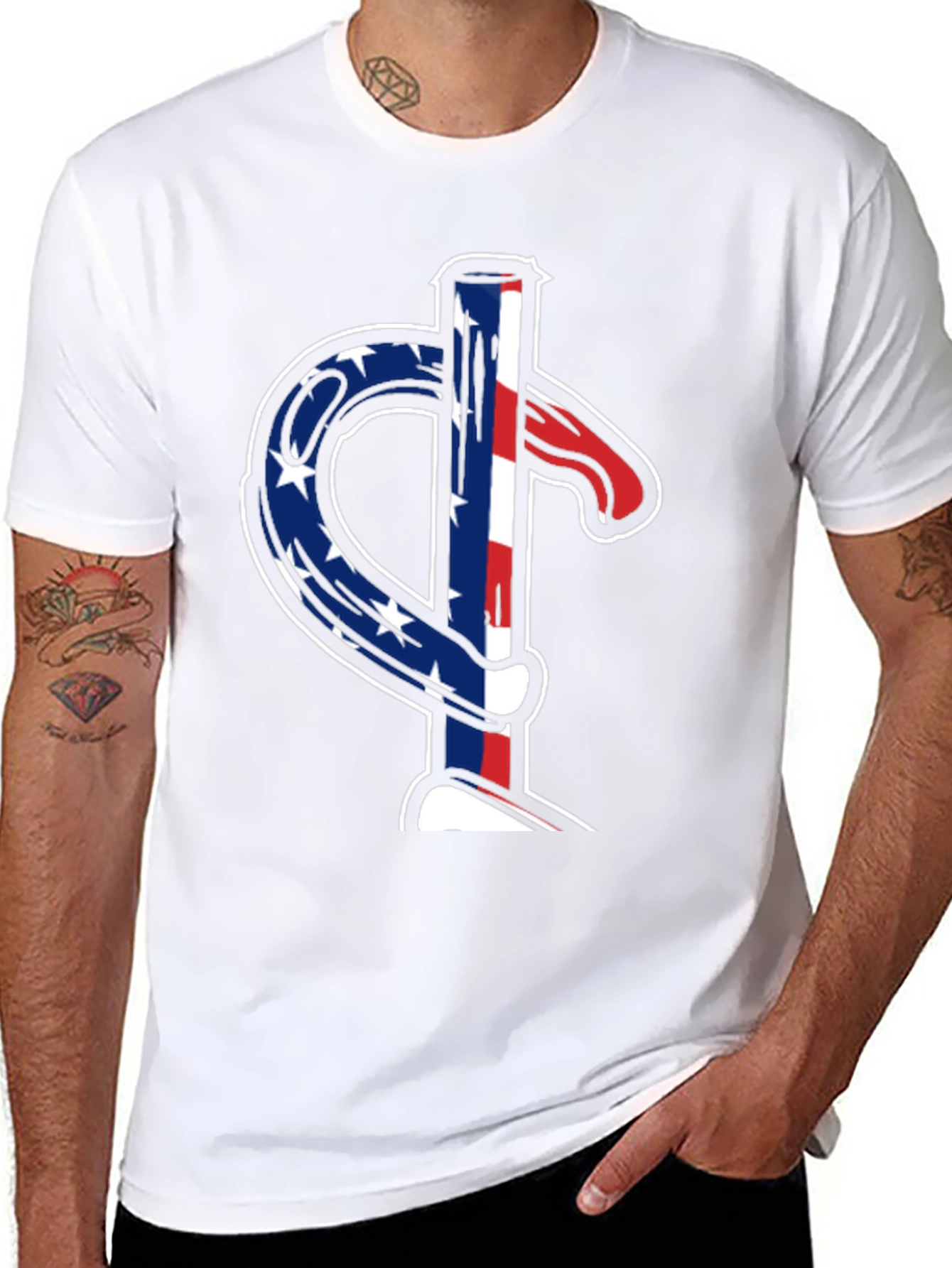 American Flag Dollar Sign Graphic T-Shirt