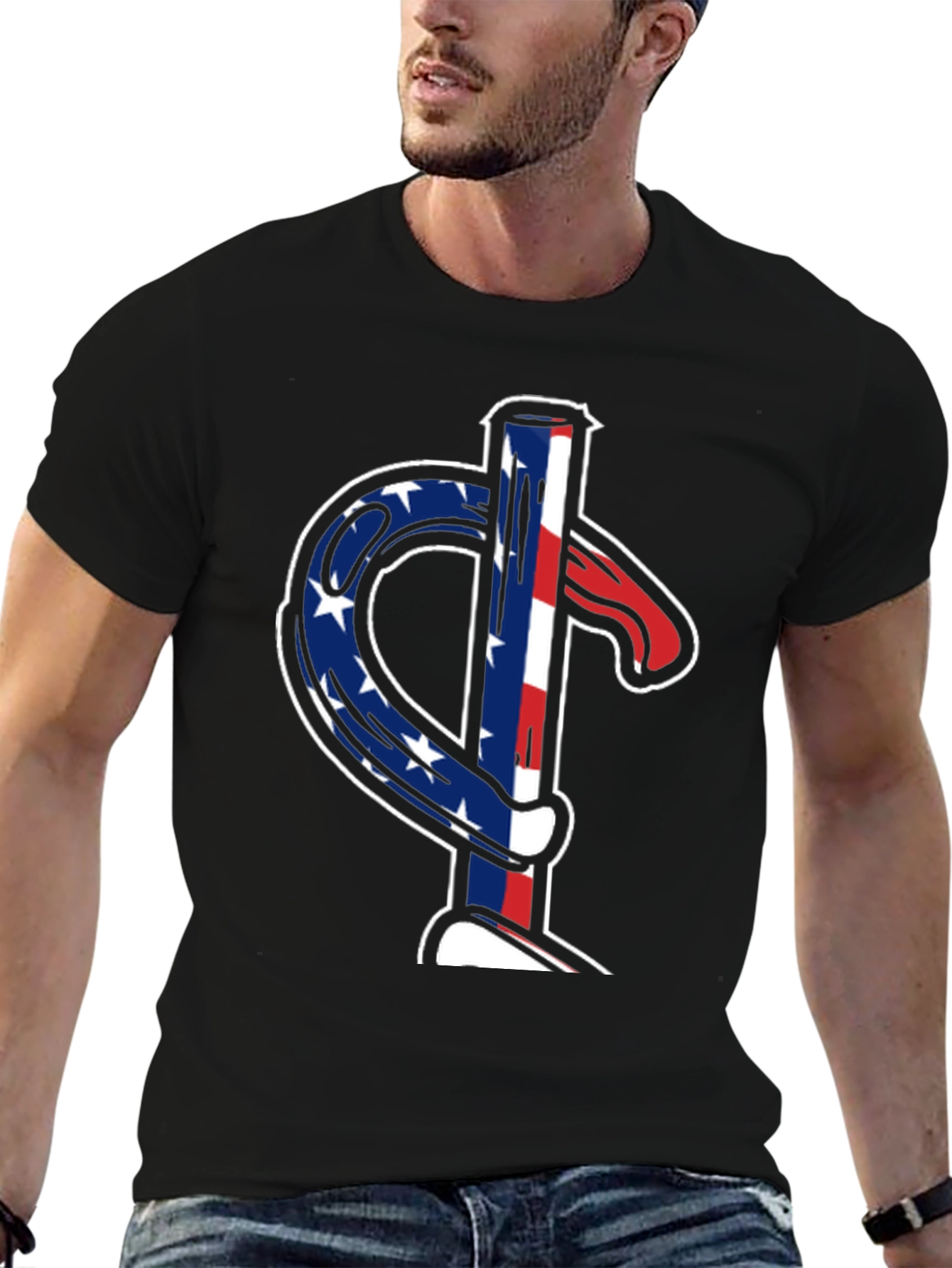 American Flag Dollar Sign Graphic T-Shirt