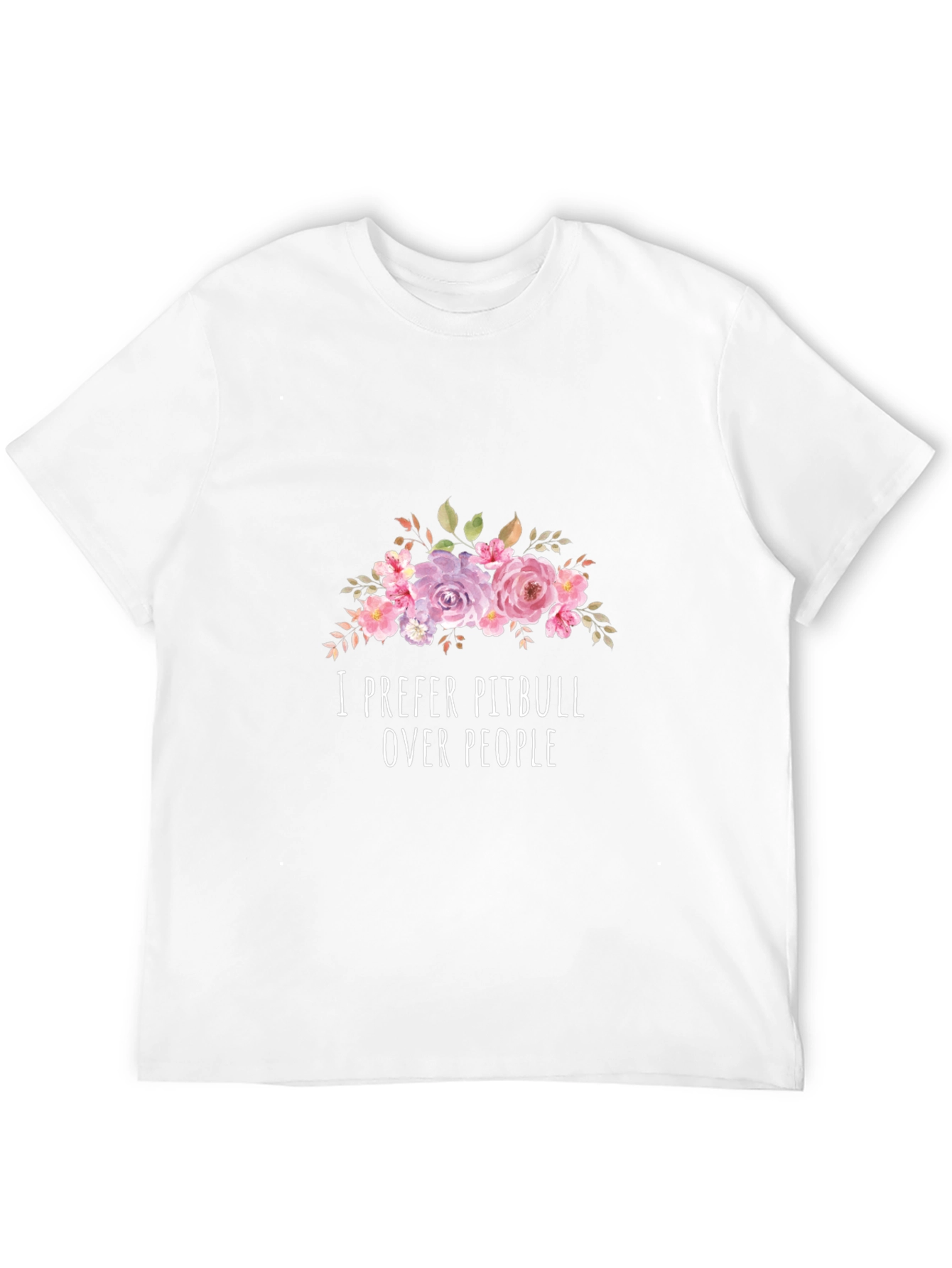 I Prefer Pitbull Over People Floral T-Shirt