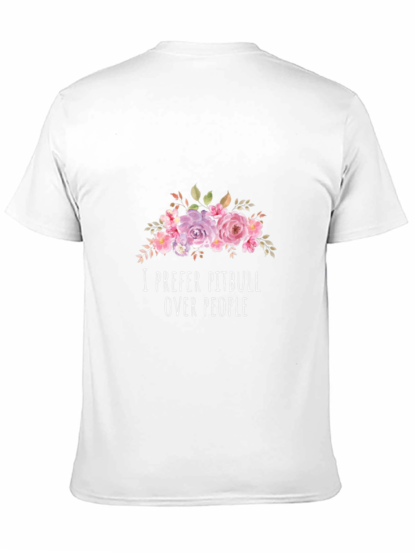 I Prefer Pitbull Over People Floral T-Shirt
