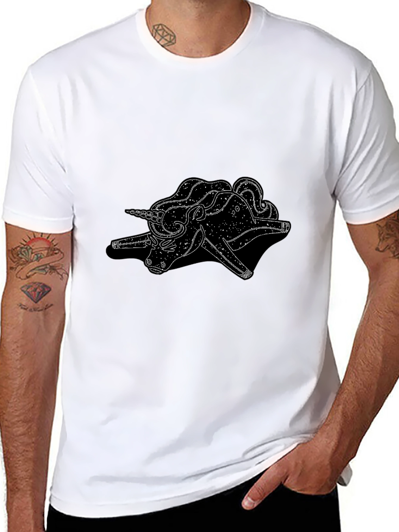 Unicorn Graphic Black Tee