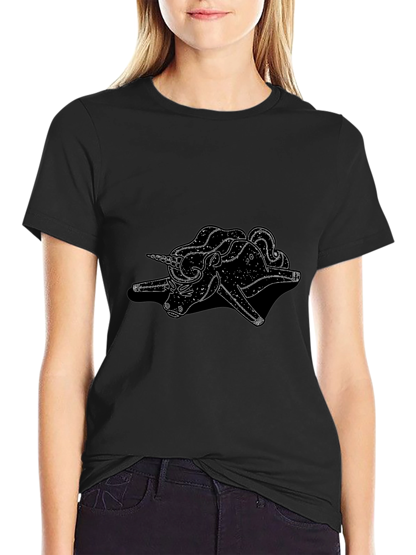 Unicorn Graphic Black Tee