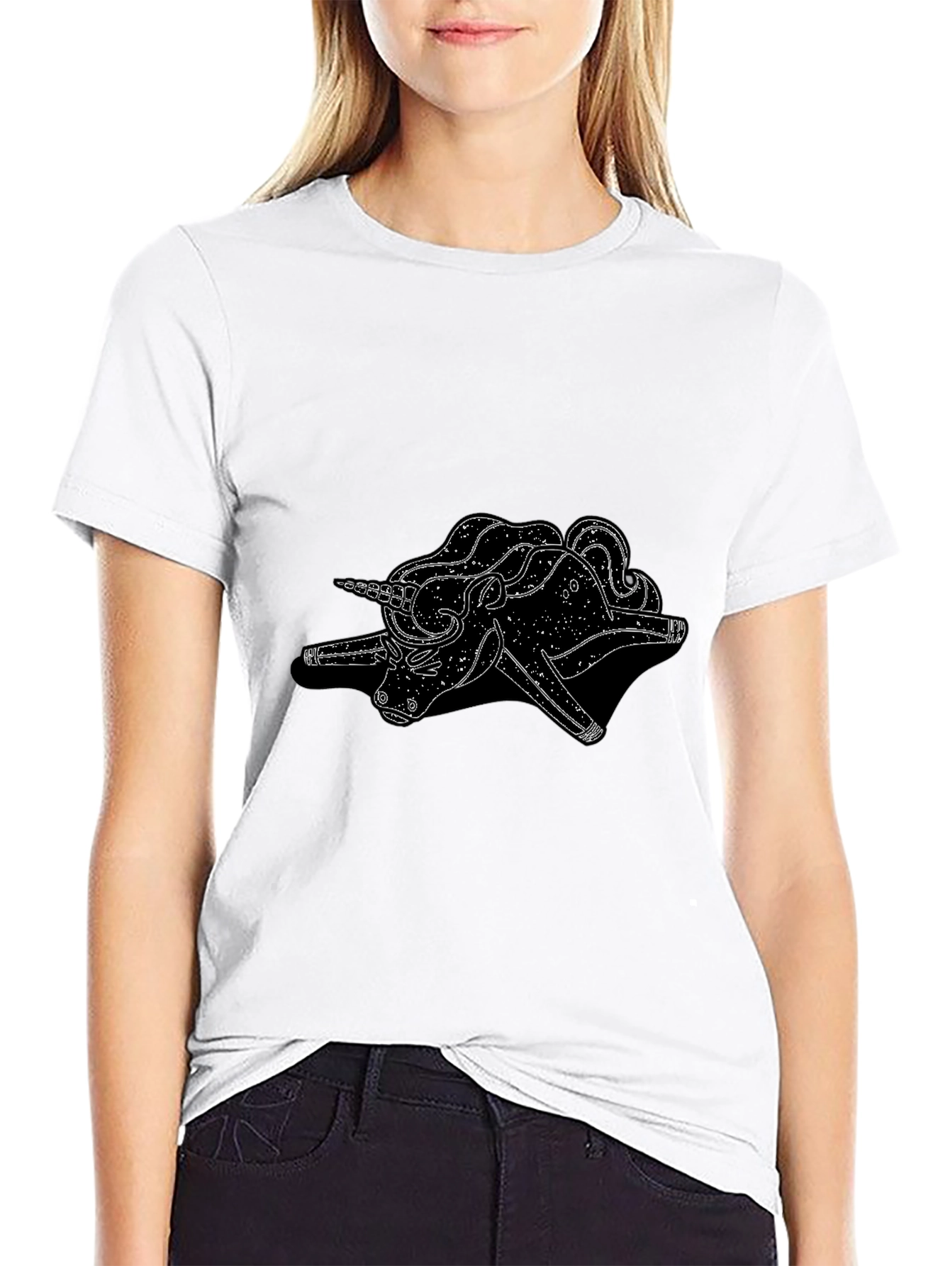 Unicorn Graphic Black Tee
