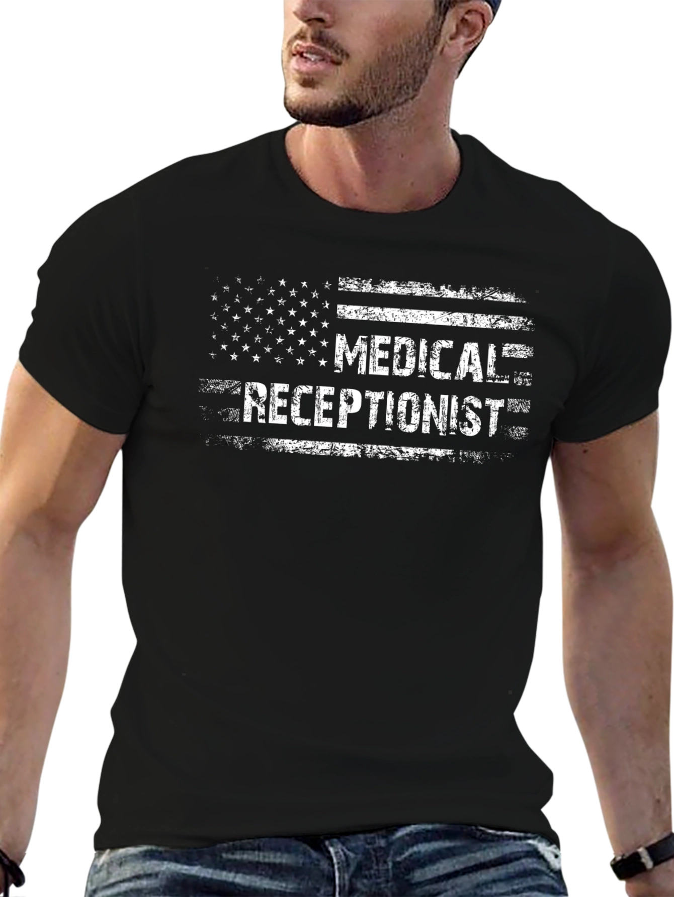 Medical Receptionist American Flag T-Shirt