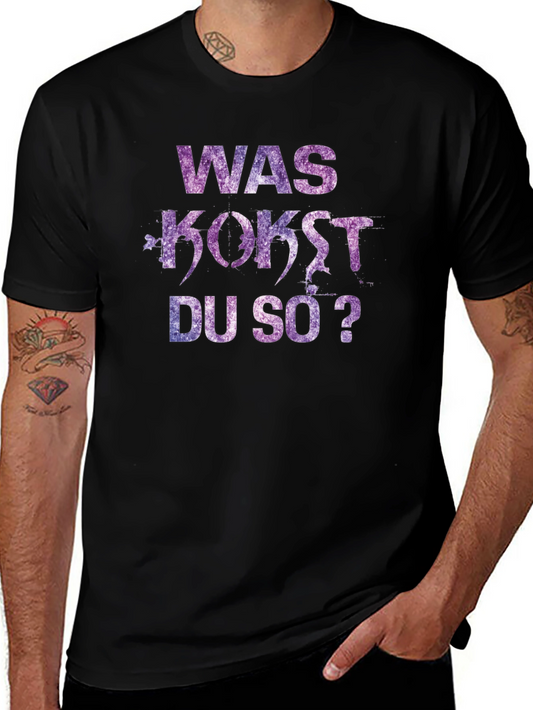 Was Kost Du So? T-Shirt - Galaxy Print Black Tee