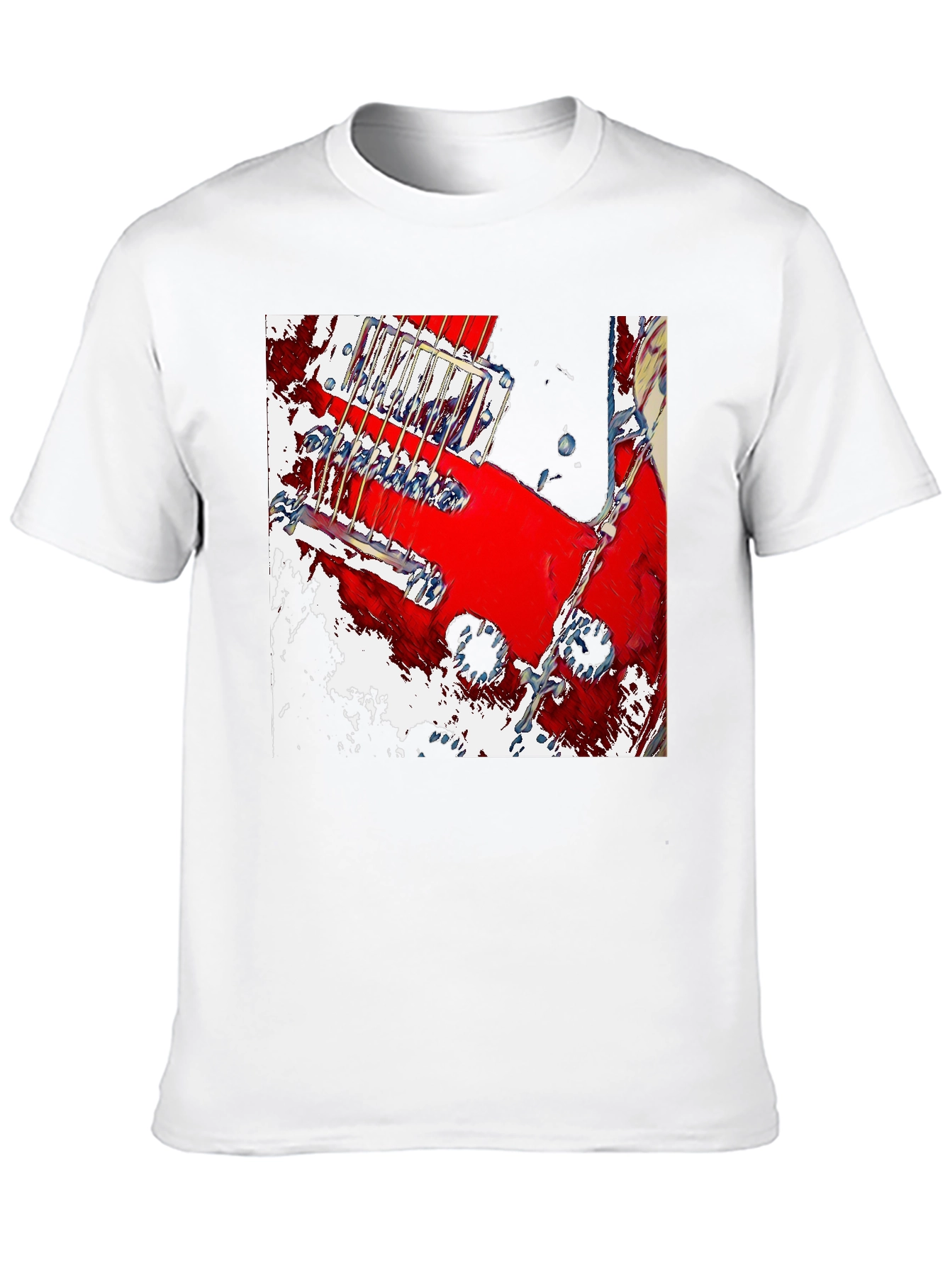 Abstract Guitar Graphic Tee - Black