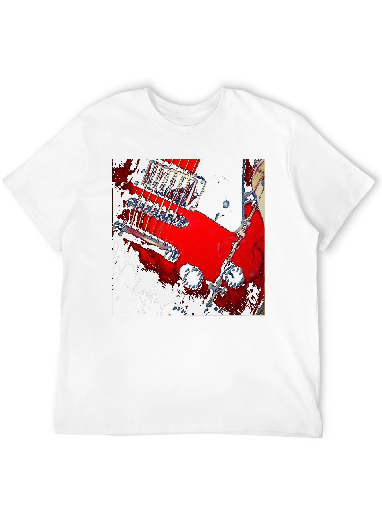 Abstract Guitar Graphic Tee - Black