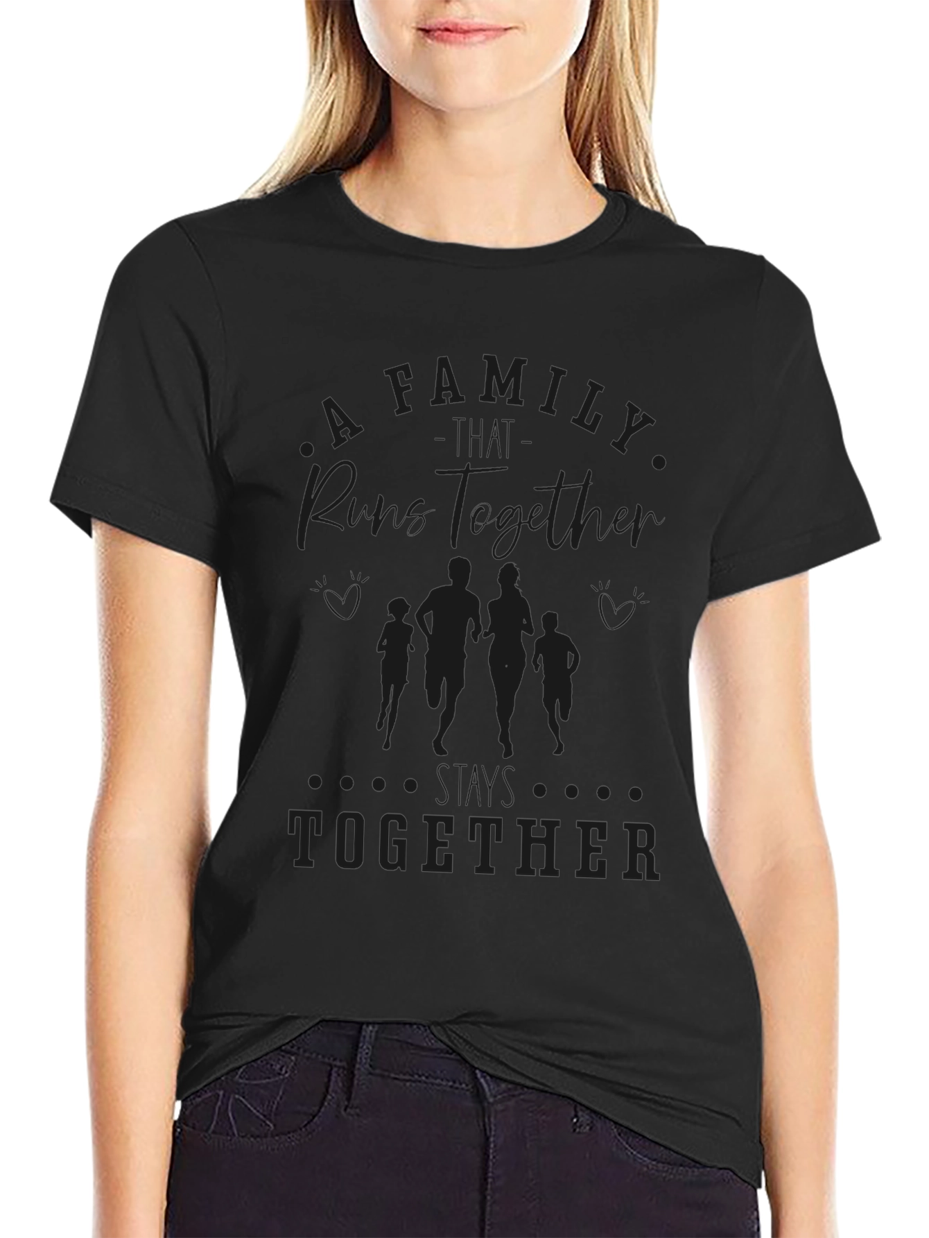 Family Together Black Graphic Tee - Stylish Comfort