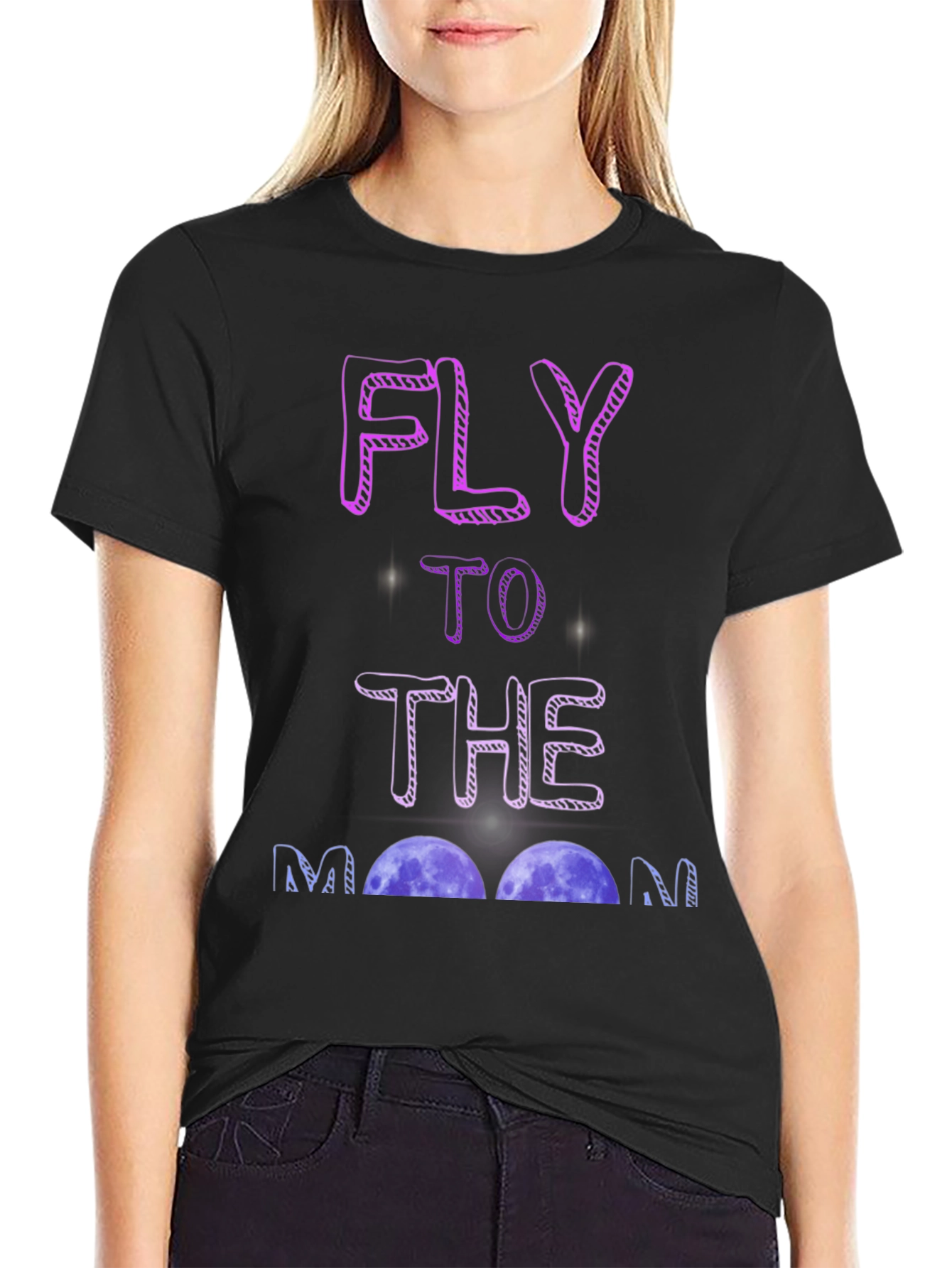 Fly to the Moon Graphic T-Shirt