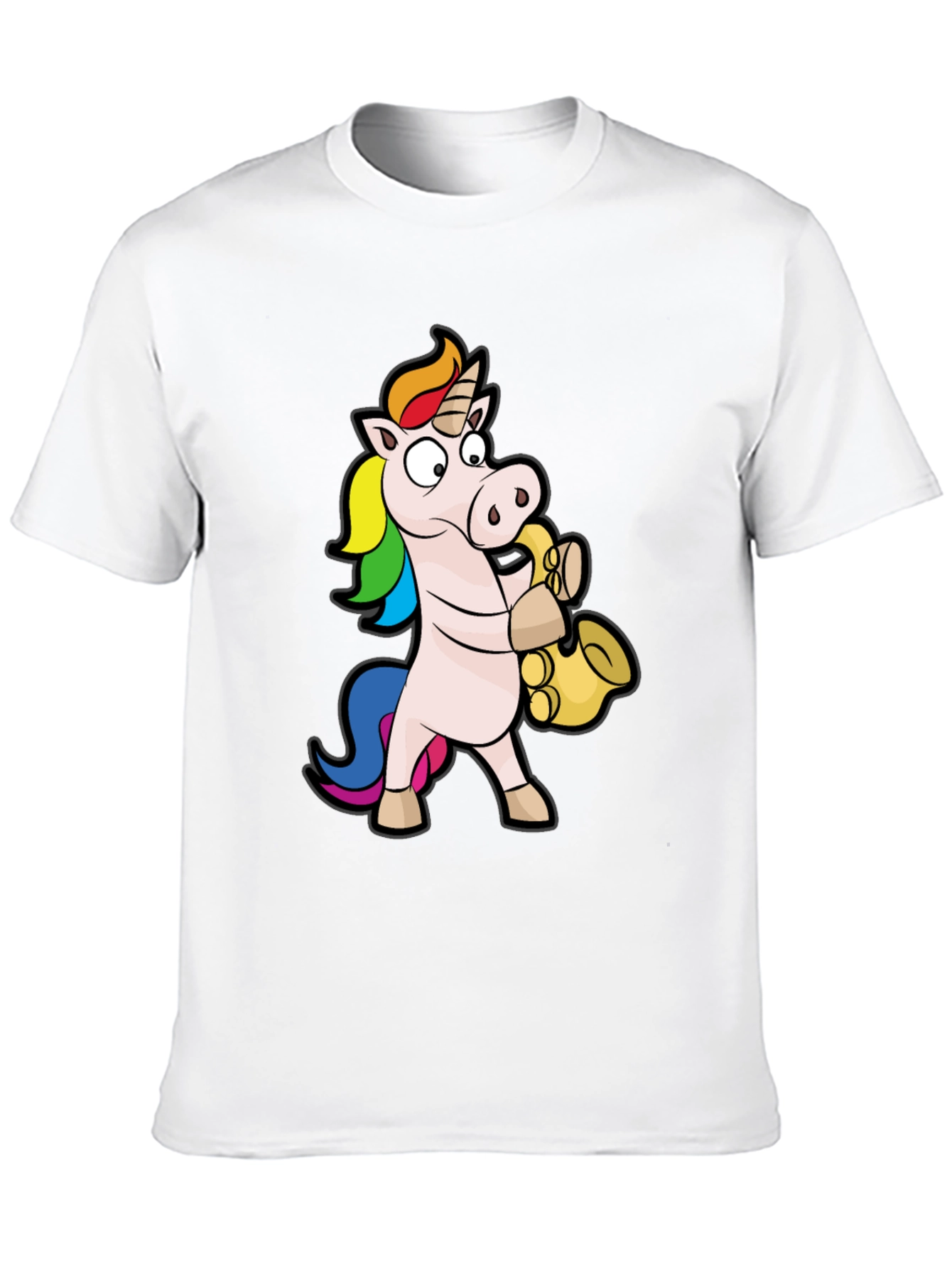 Unicorn Saxophone Black T-Shirt