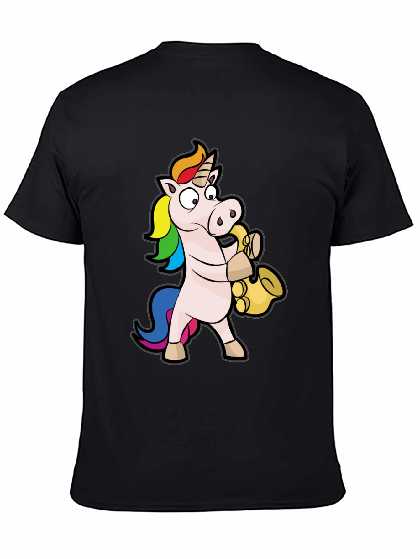 Unicorn Saxophone Black T-Shirt
