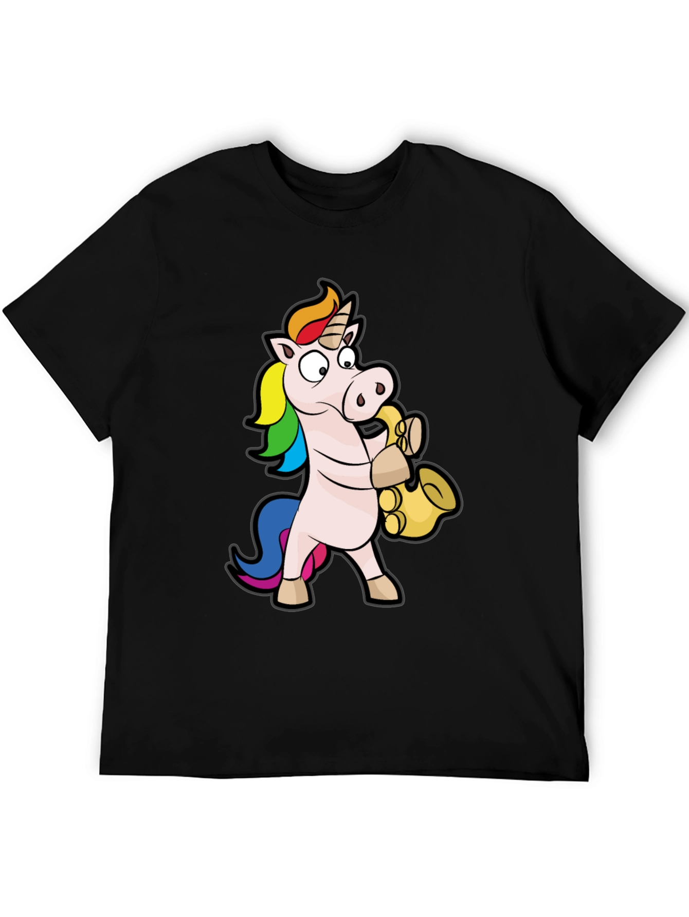 Unicorn Saxophone Black T-Shirt