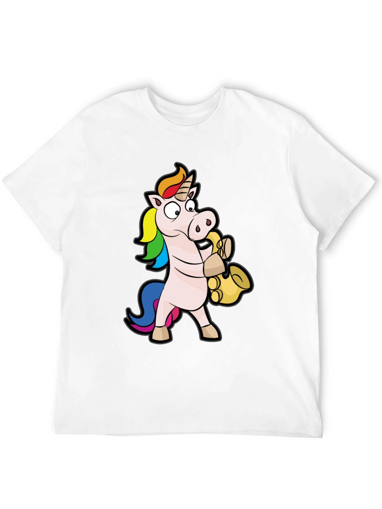 Unicorn Saxophone Black T-Shirt