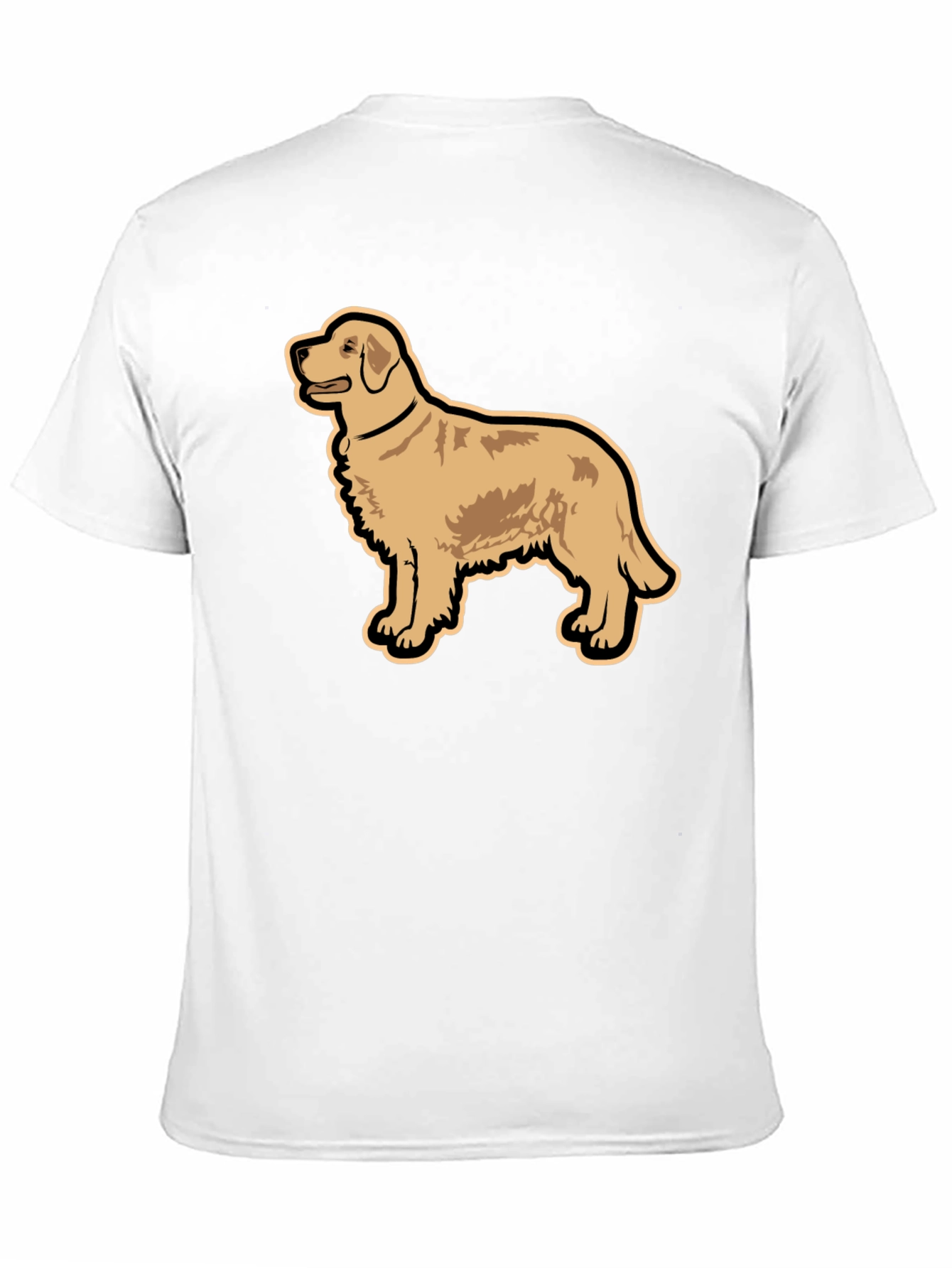 Golden Retriever Graphic Tee - Black Cotton T-Shirt