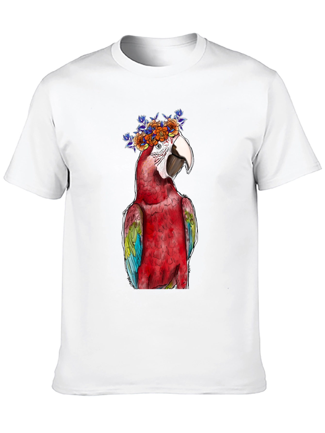 Parrot Flower Crown Graphic Tee