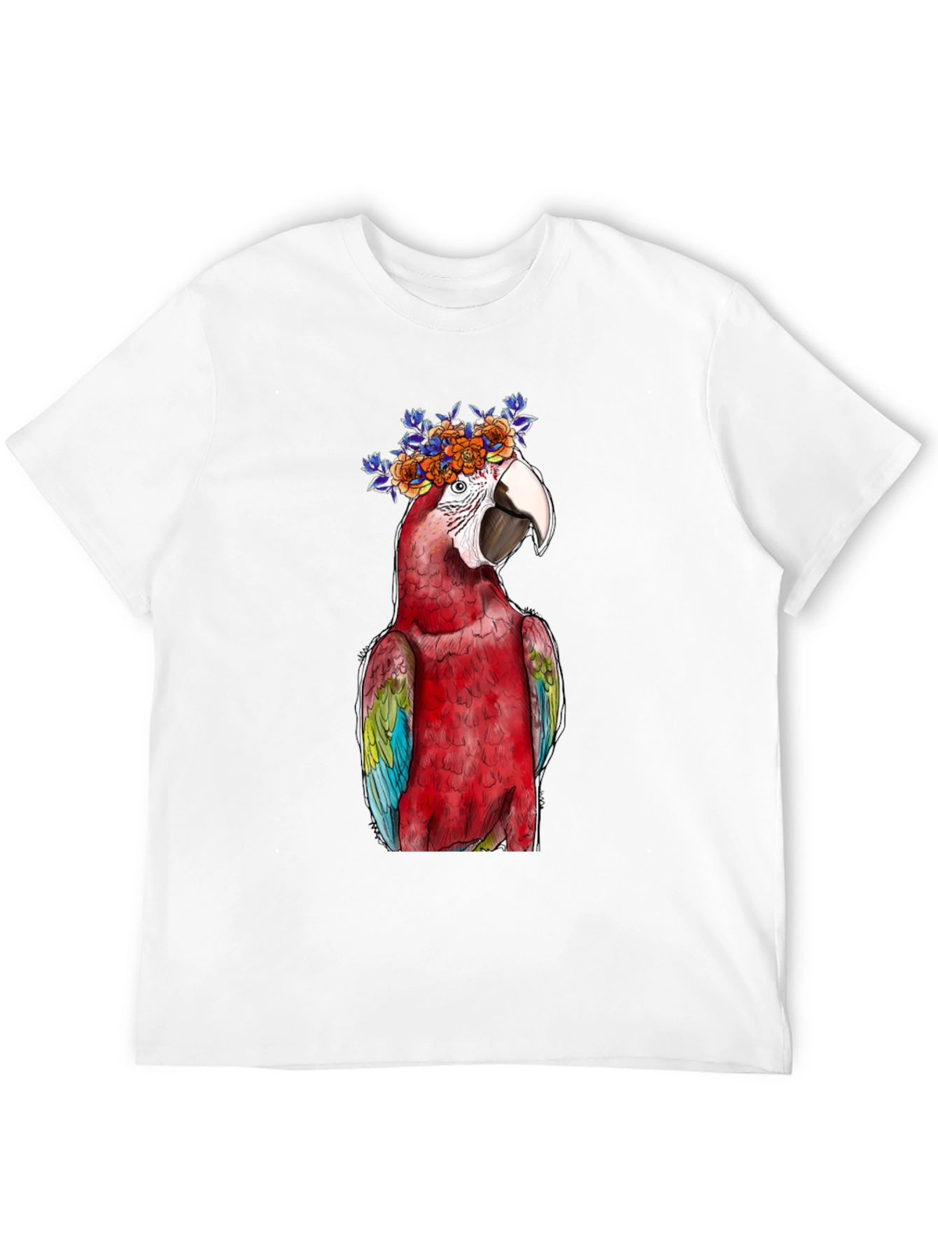 Parrot Flower Crown Graphic Tee