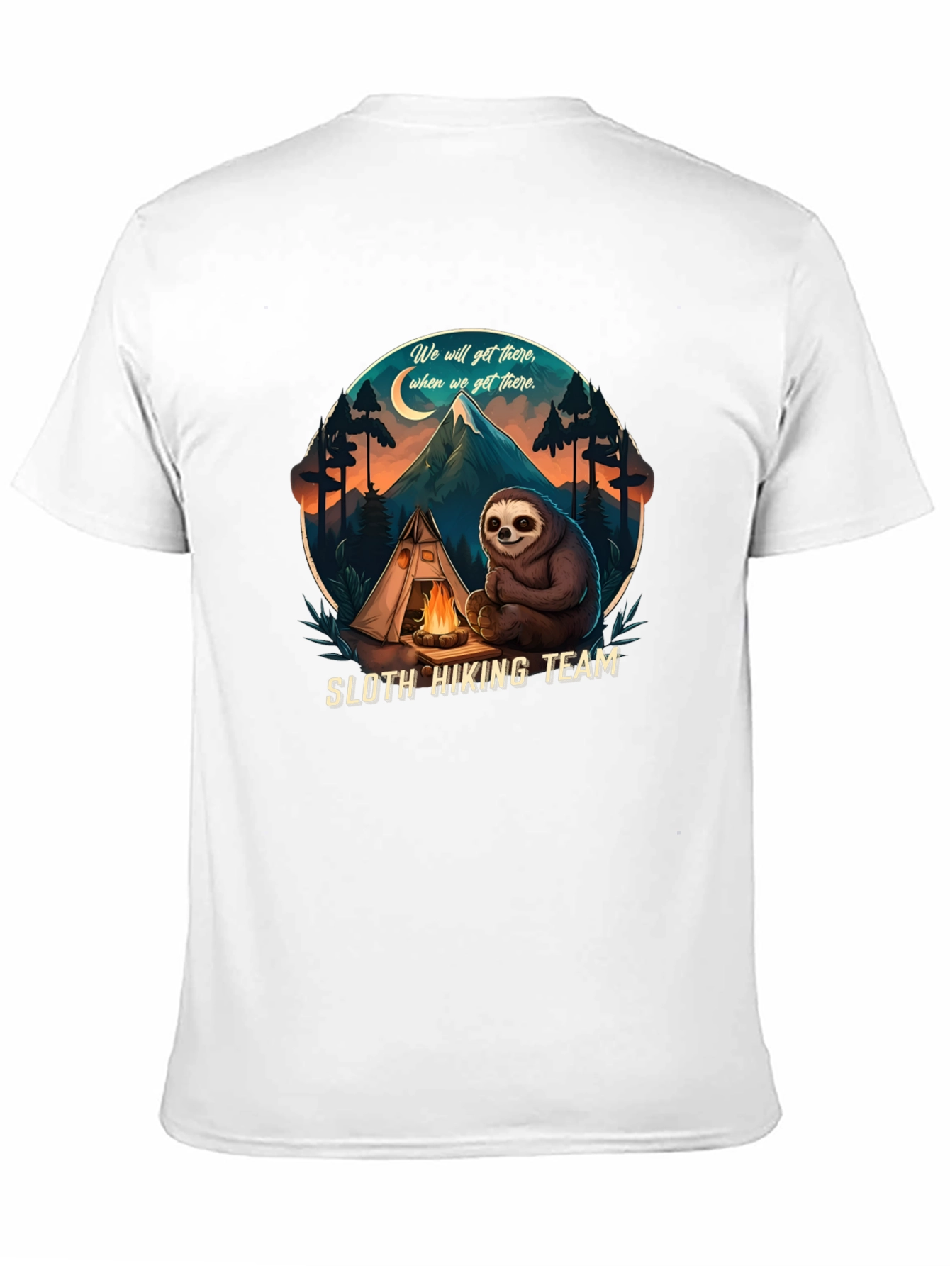 Sloth Hiking Team Graphic T-Shirt - Adventure Ready!