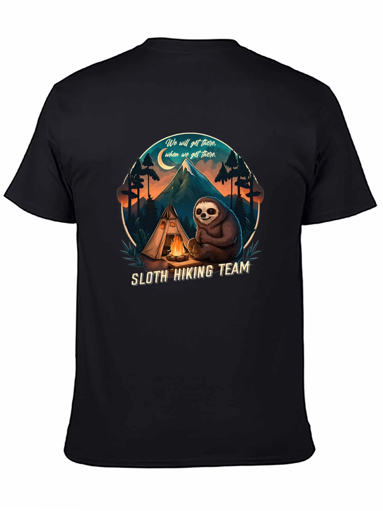Sloth Hiking Team Graphic T-Shirt - Adventure Ready!