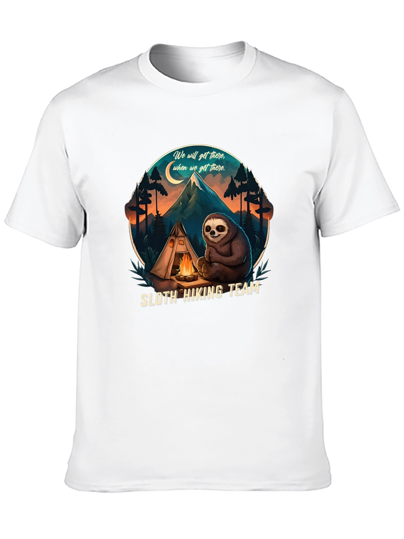 Sloth Hiking Team Graphic T-Shirt - Adventure Ready!