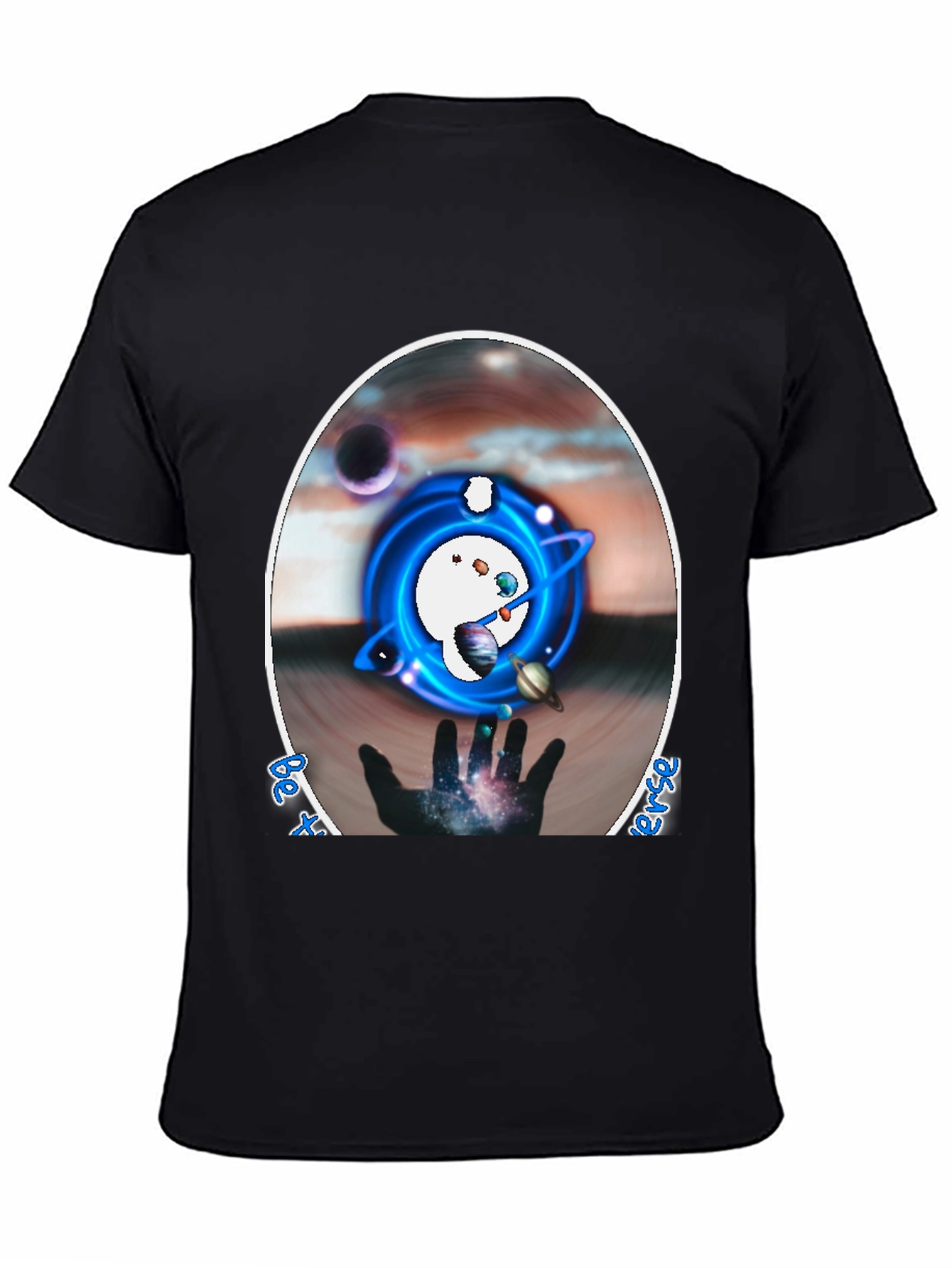 Cosmic Universe Graphic Tee - Black Cotton Blend