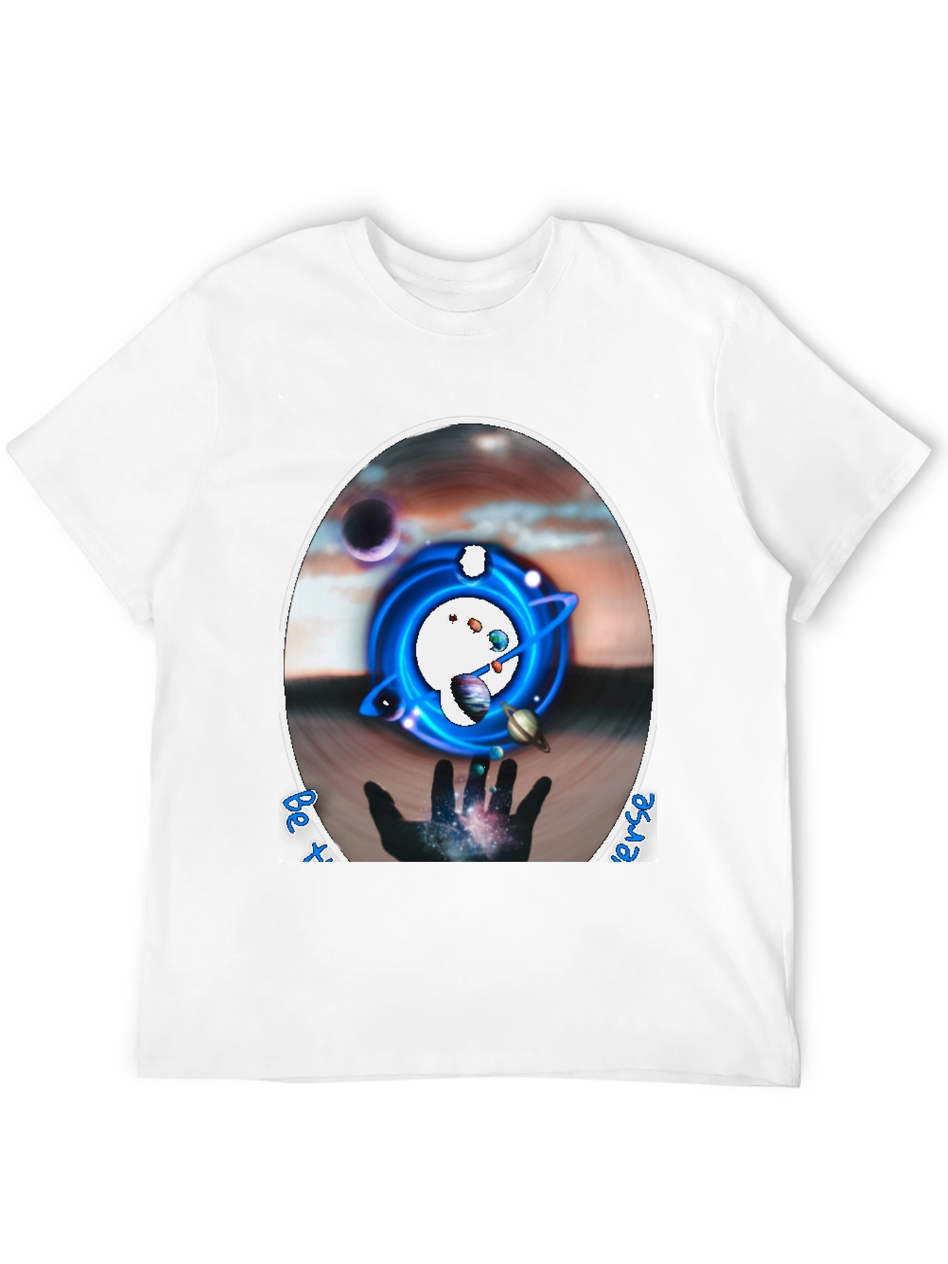 Cosmic Universe Graphic Tee - Black Cotton Blend