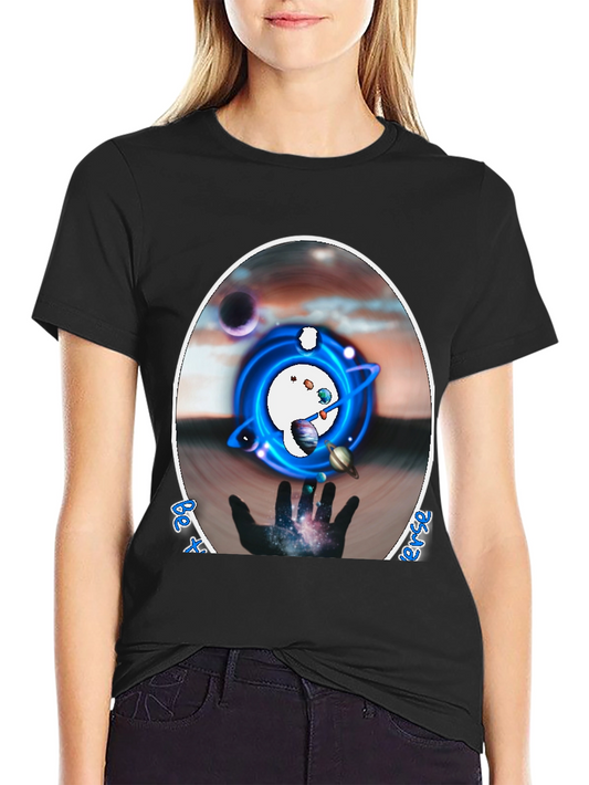Cosmic Universe Graphic Tee - Black Cotton Blend