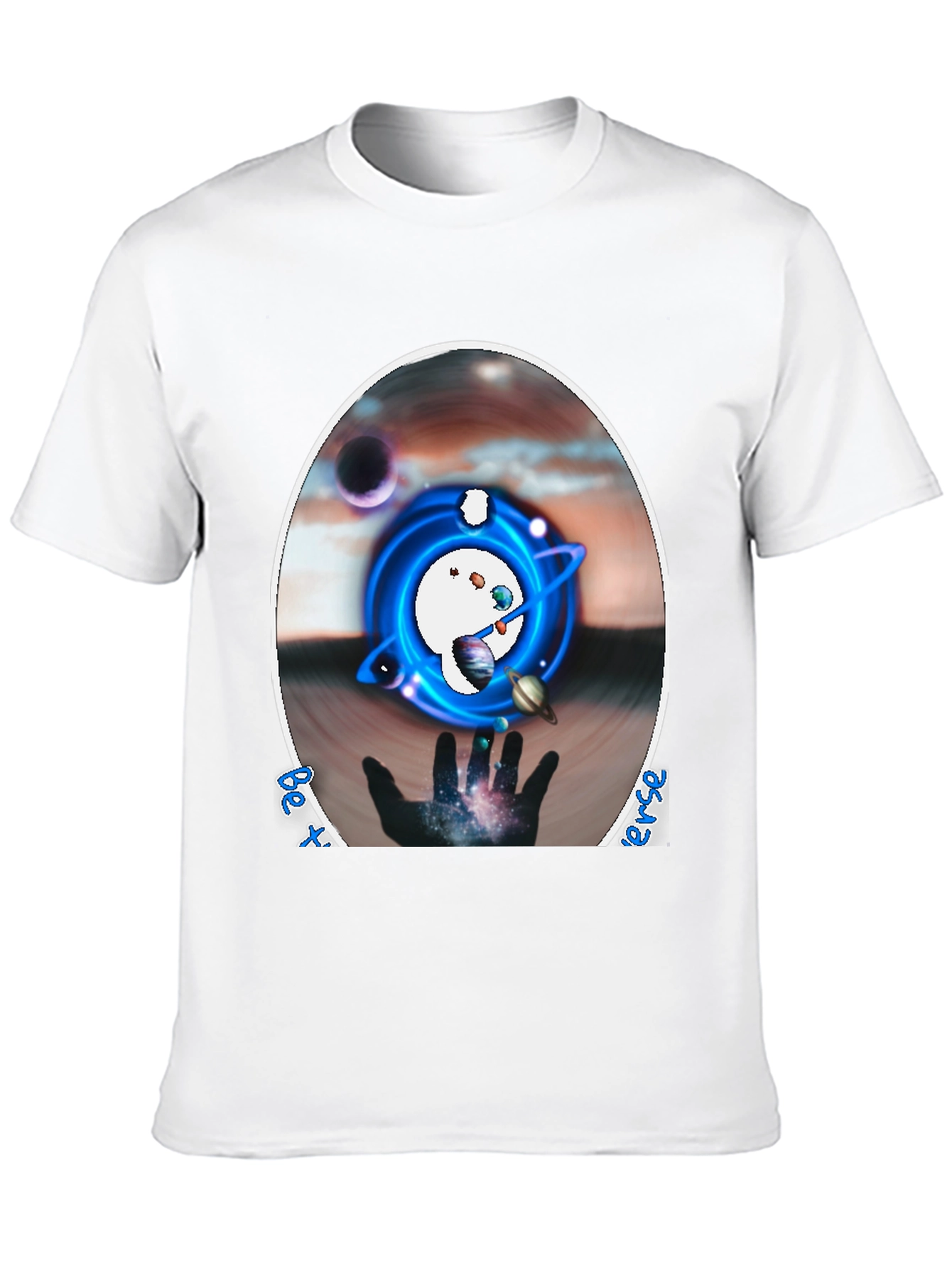 Cosmic Universe Graphic Tee - Black Cotton Blend
