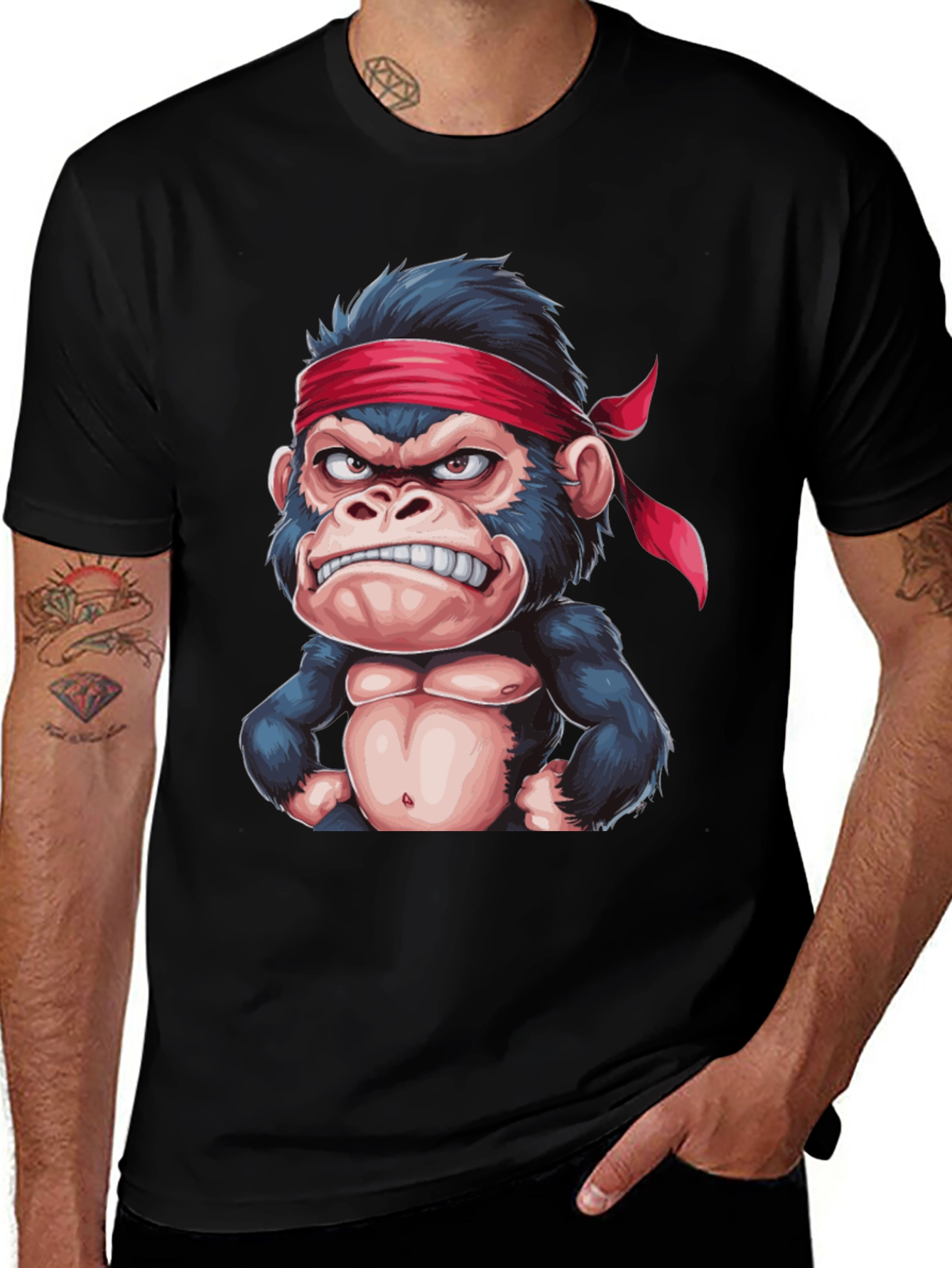 Angry Monkey Graphic Tee - Black