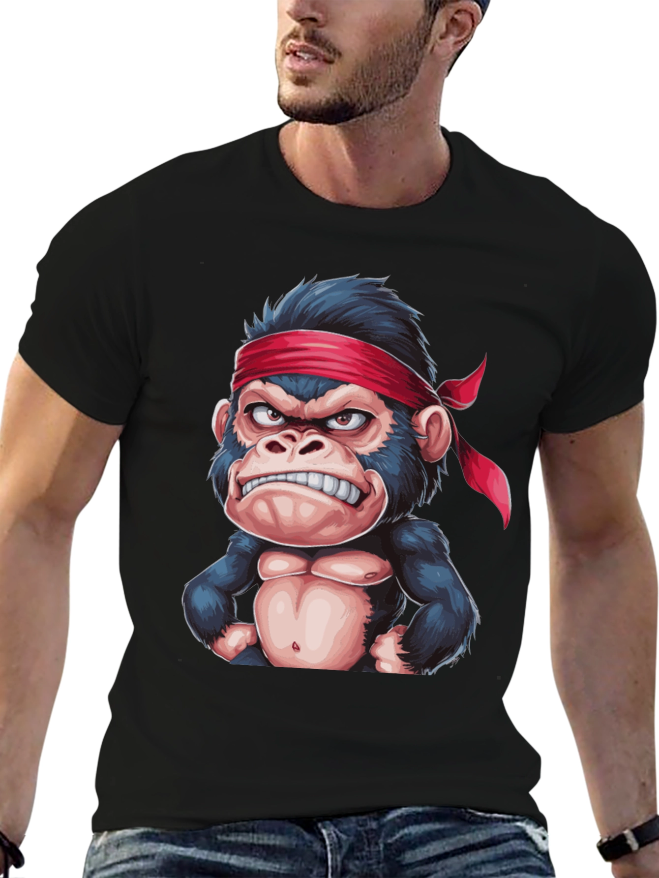 Angry Monkey Graphic Tee - Black