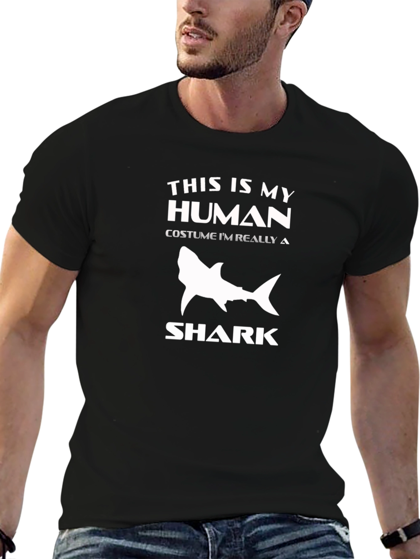 Shark Costume T-Shirt - Funny Halloween Tee