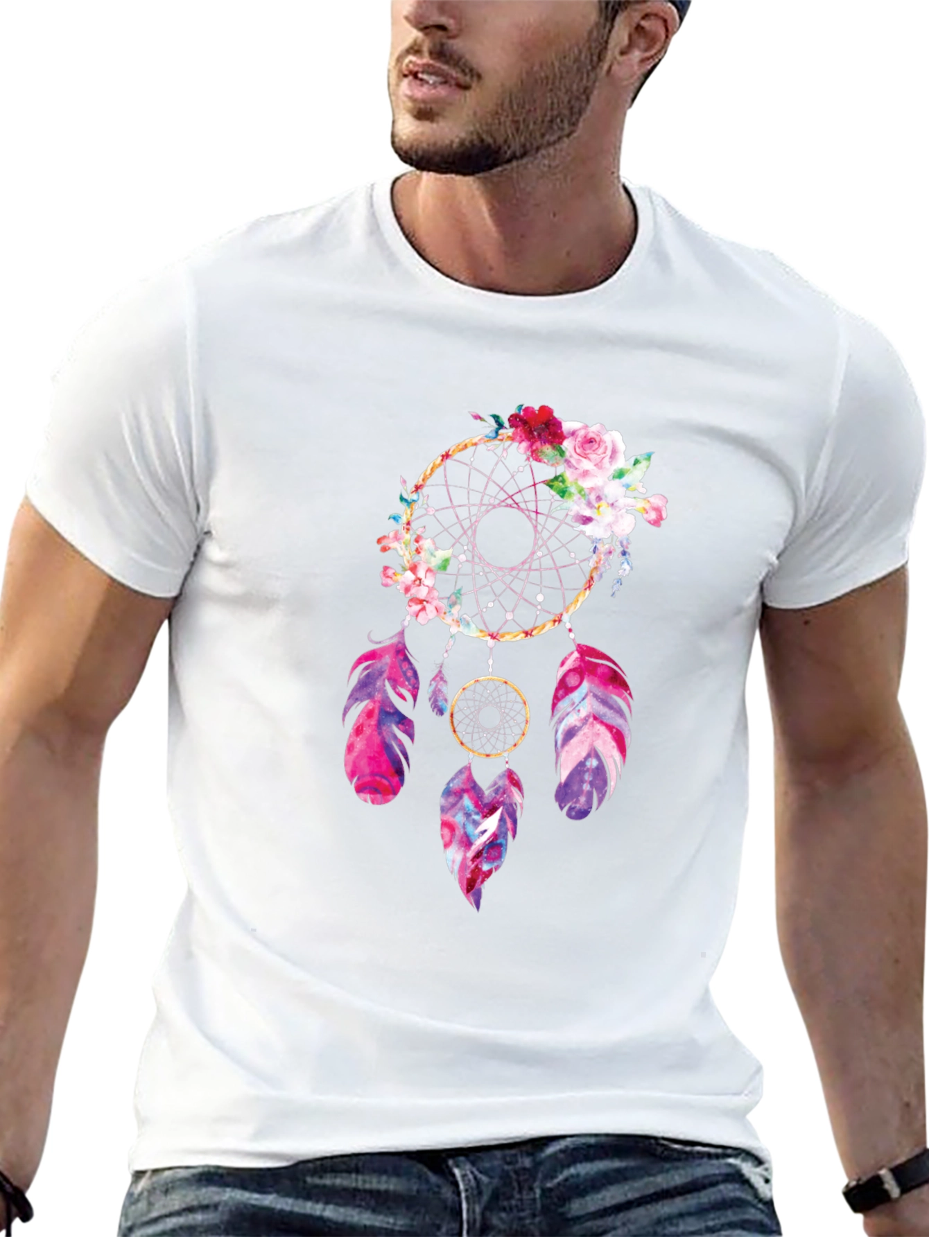 Dreamcatcher Graphic Tee - Floral Accent