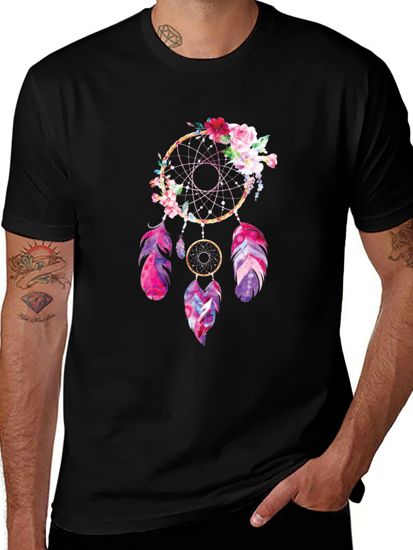 Dreamcatcher Graphic Tee - Floral Accent