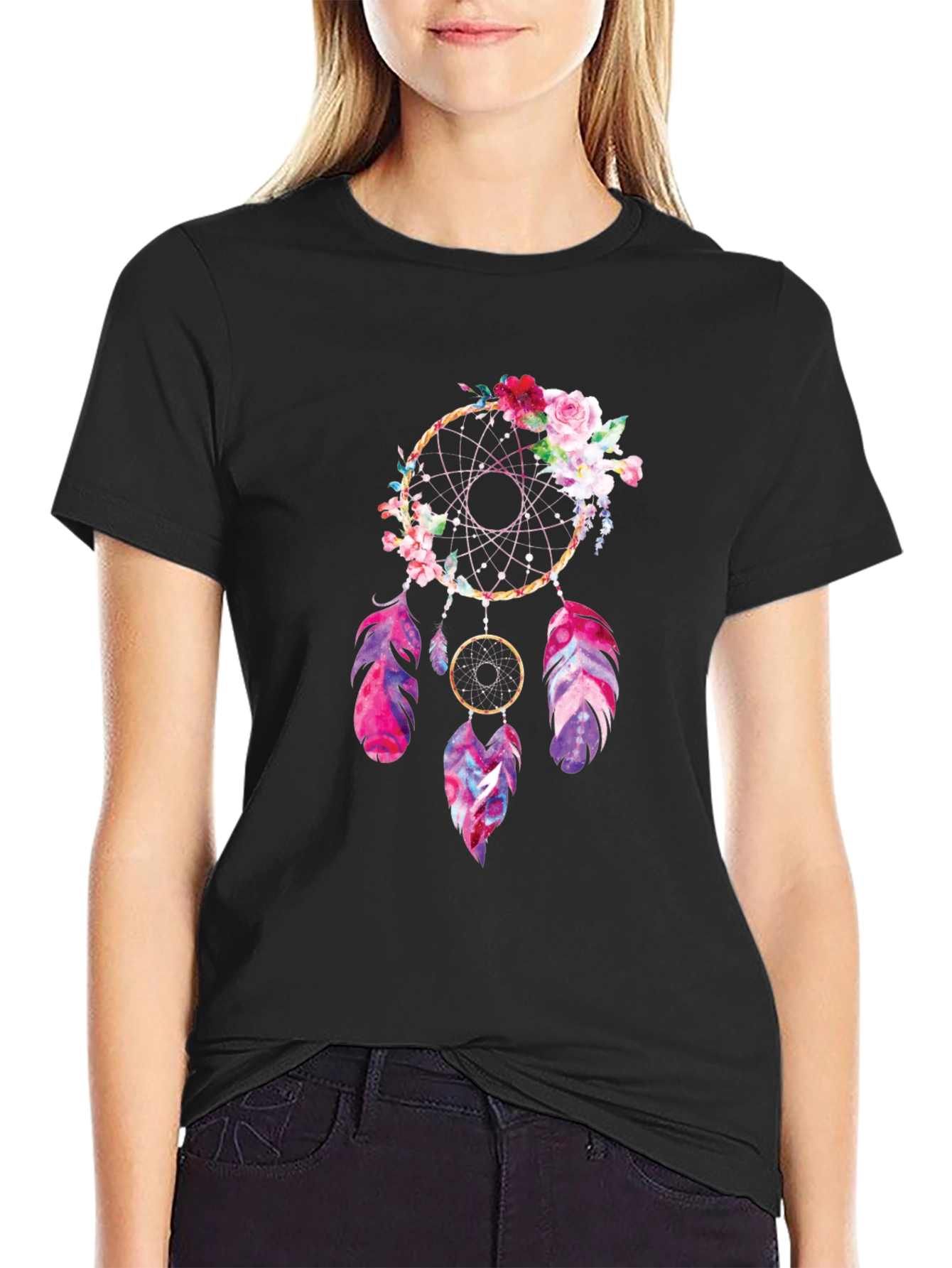 Dreamcatcher Graphic Tee - Floral Accent