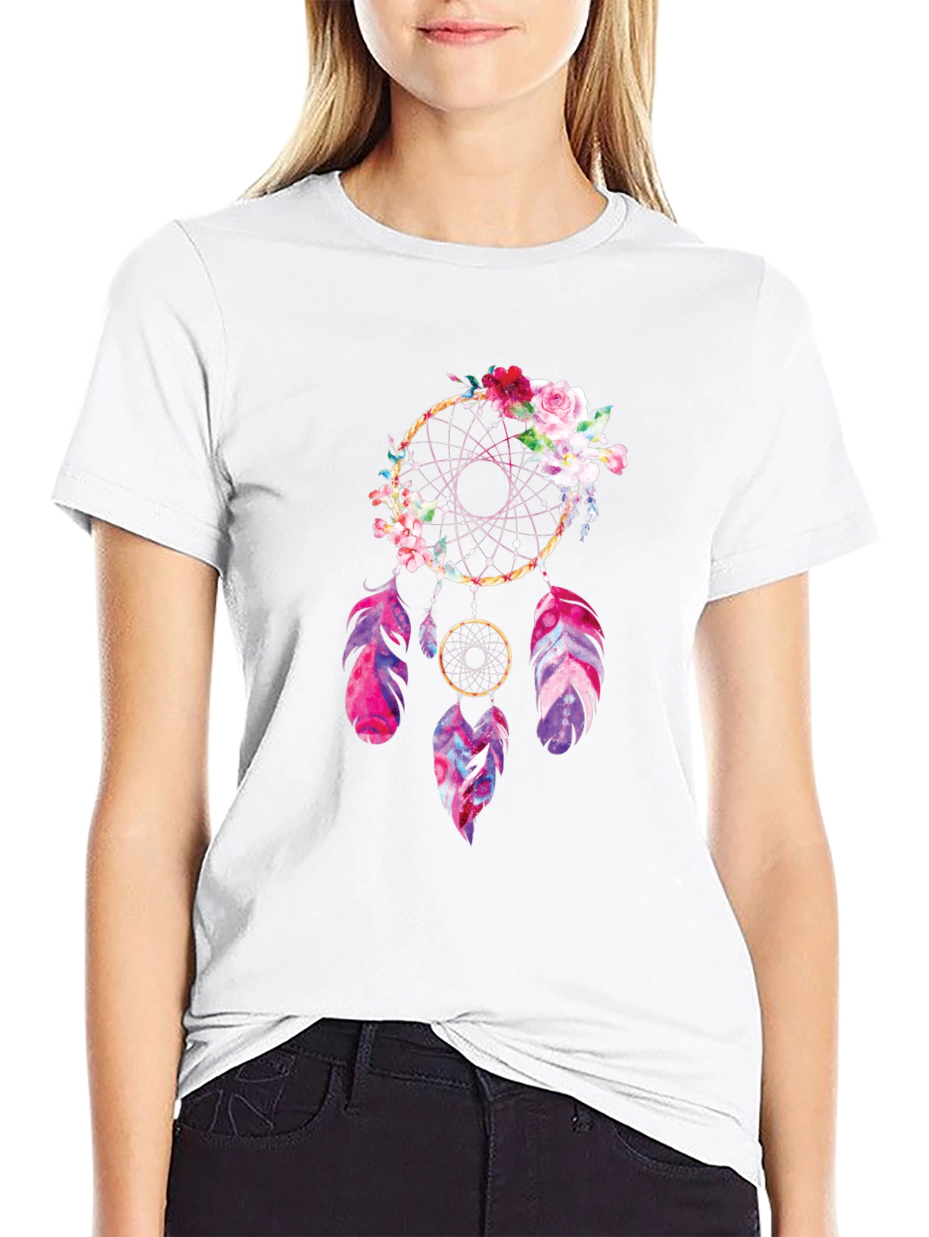 Dreamcatcher Graphic Tee - Floral Accent