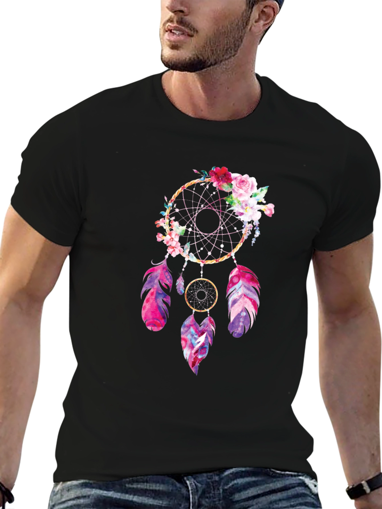 Dreamcatcher Graphic Tee - Floral Accent