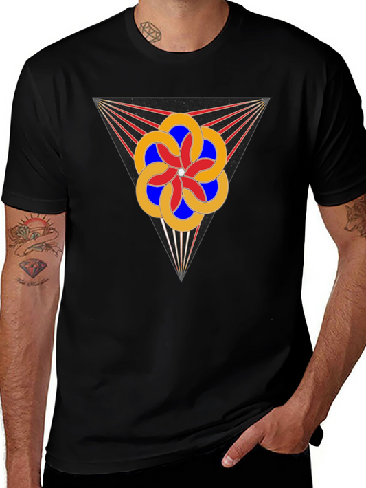 Geometric Flower Tee - Stylish Graphic Design T-Shirt