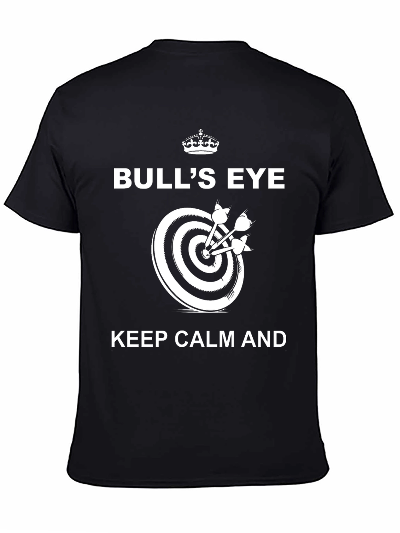 Bulls Eye Keep Calm T-Shirt - Dart Player Gift