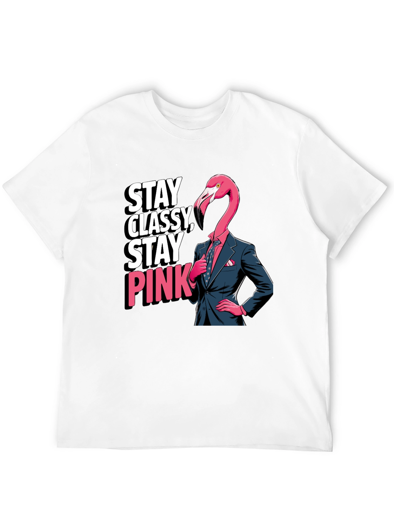 Stay Classy Flamingo T-Shirt - Unique Graphic Tee