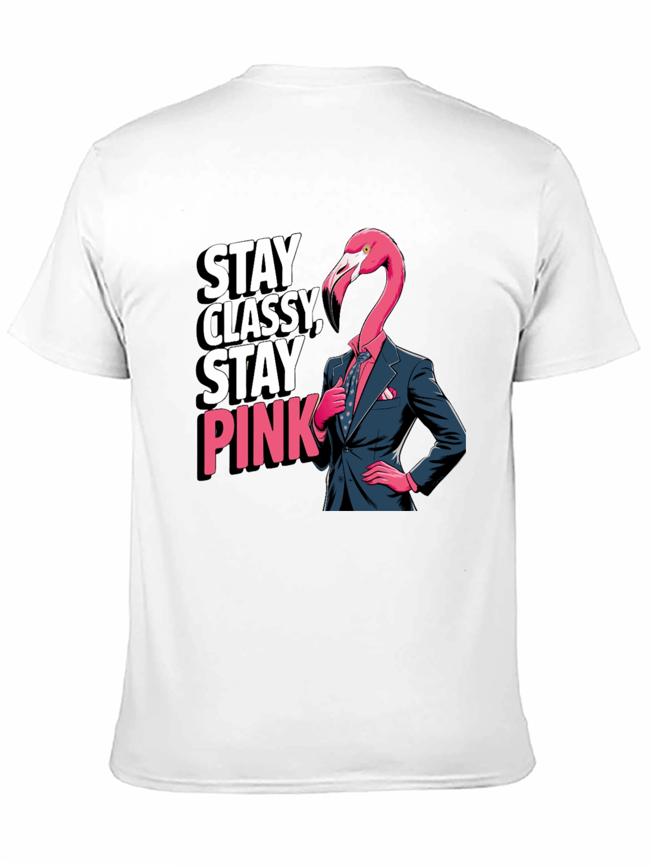 Stay Classy Flamingo T-Shirt - Unique Graphic Tee