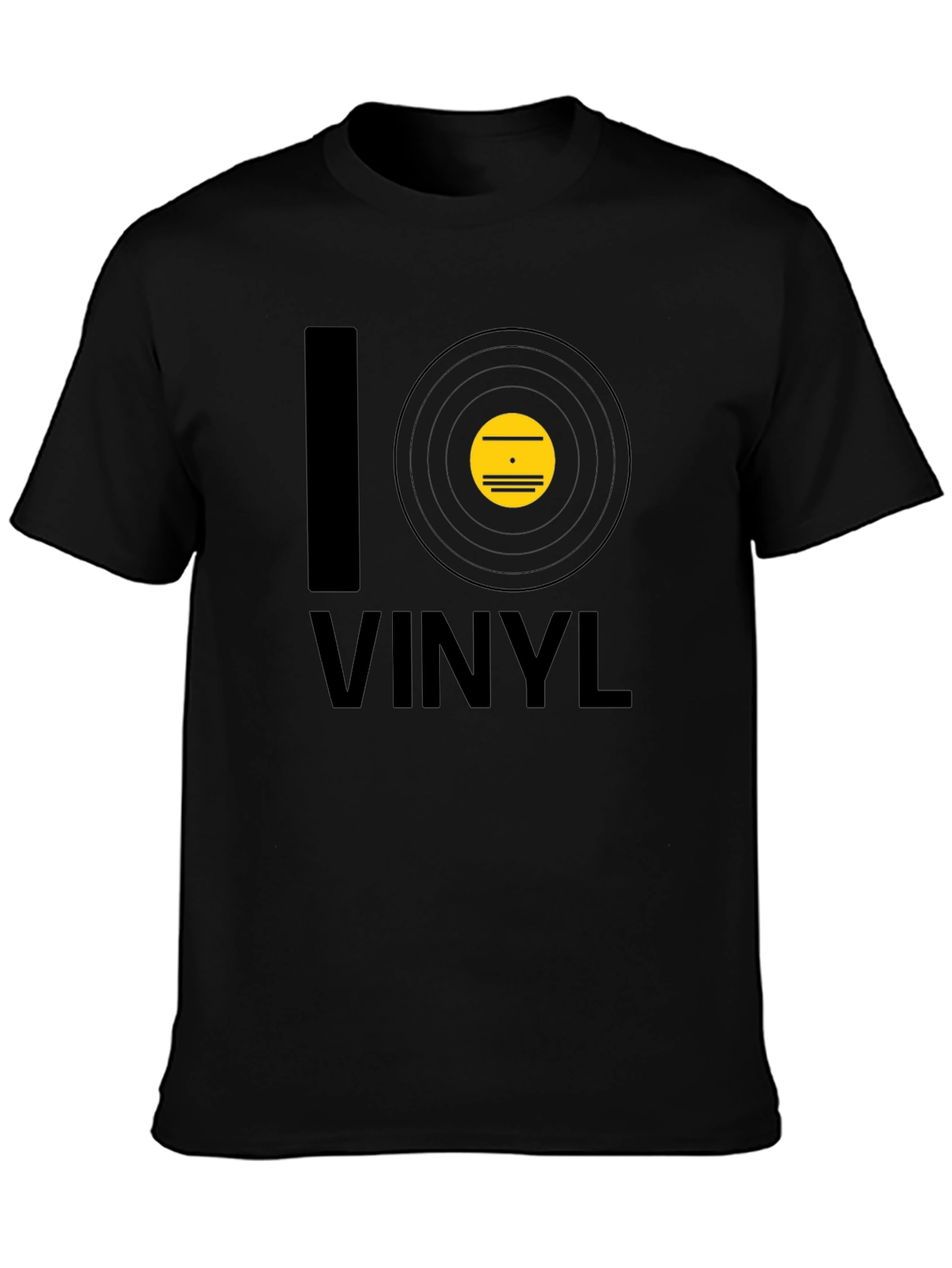 I Love Vinyl Black T-Shirt - Music Lover Tee